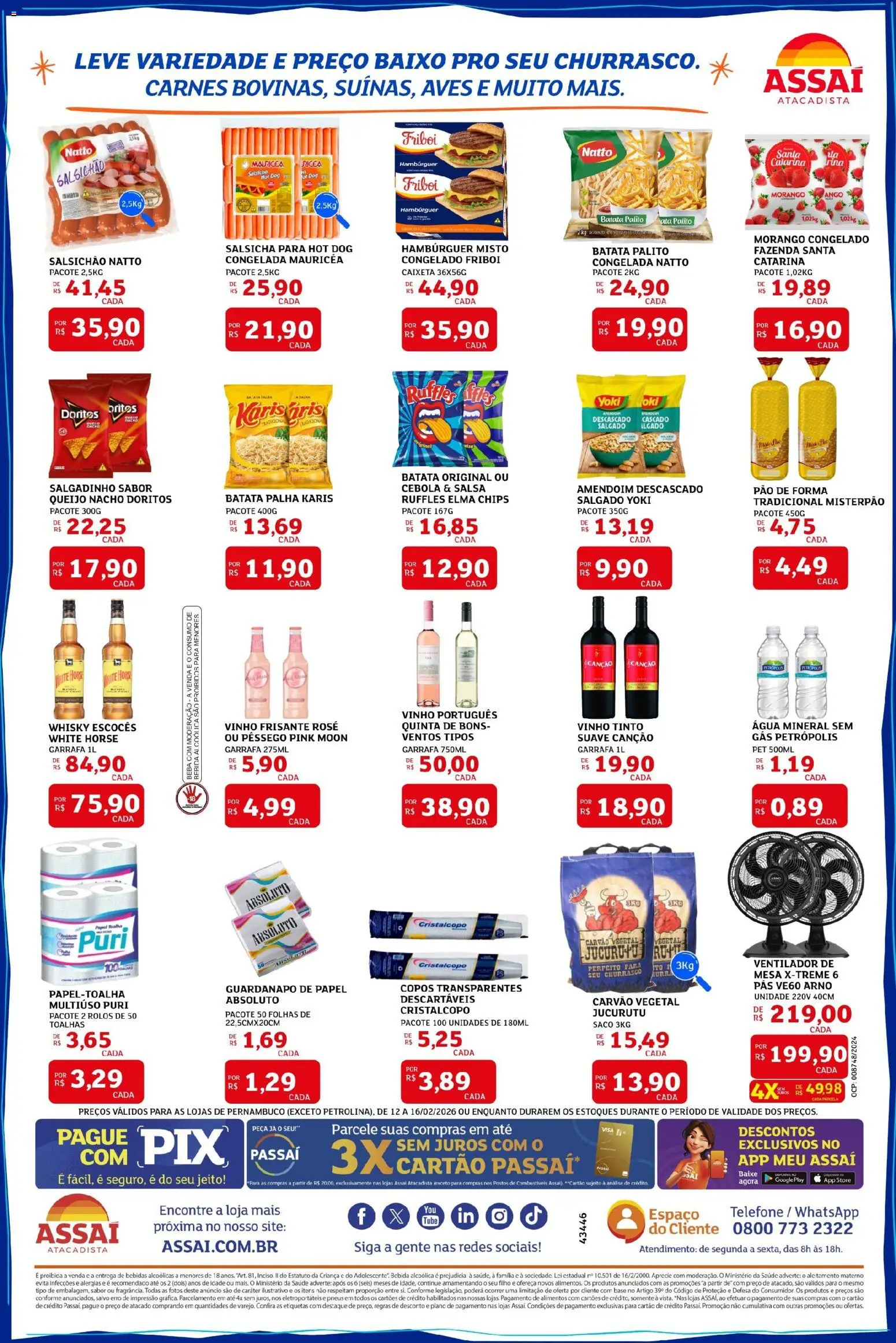 Assaí Atacadista Folheto - válido de 12.02.2026 | Página: 2 | Produtos: Amendoim, Pneus, Bebida, Batata palha