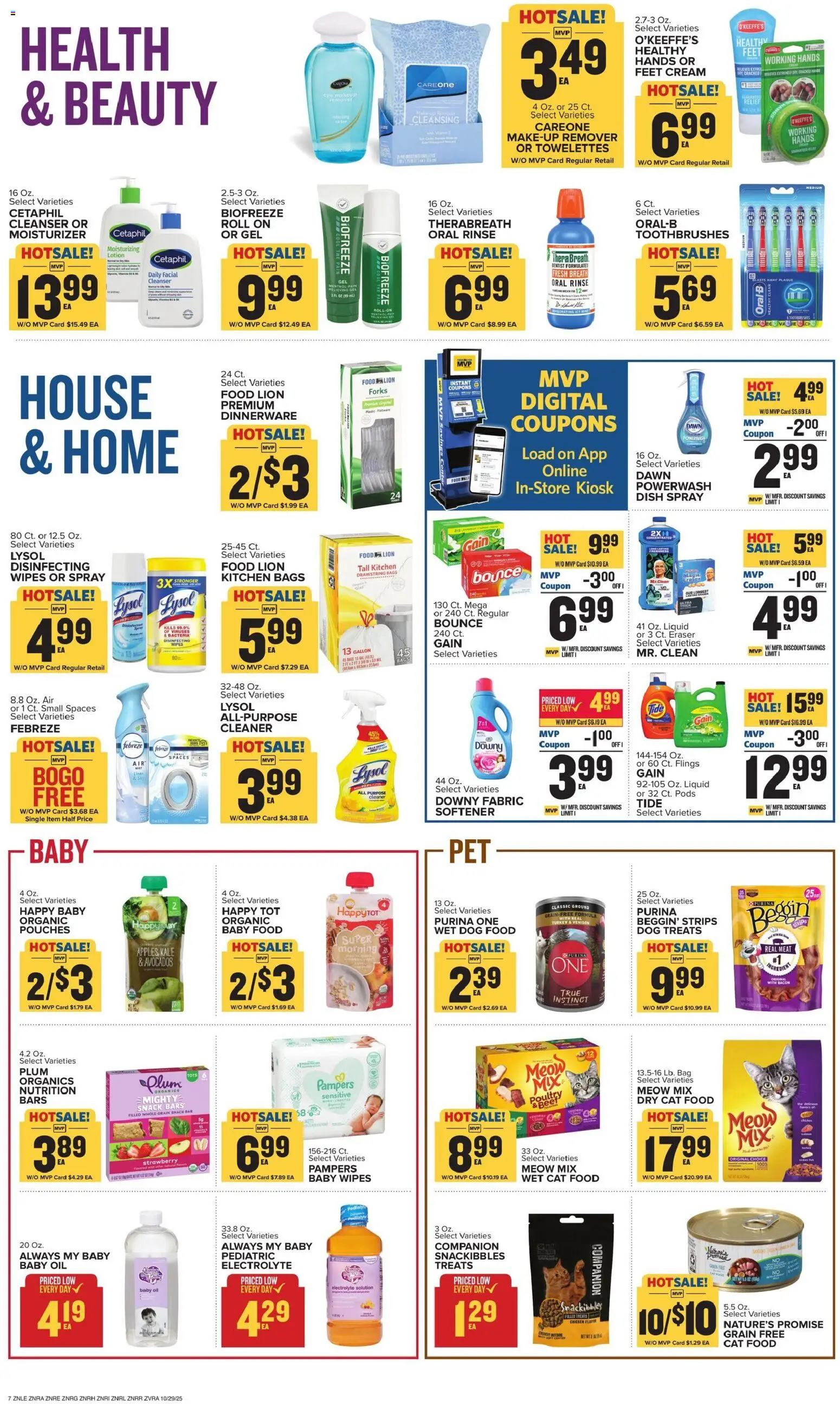 Food Lion Weekly Ad - valid from 29.10.2025 | Page: 10 | Products: Kale, Eraser, Makeup Remover, Bag