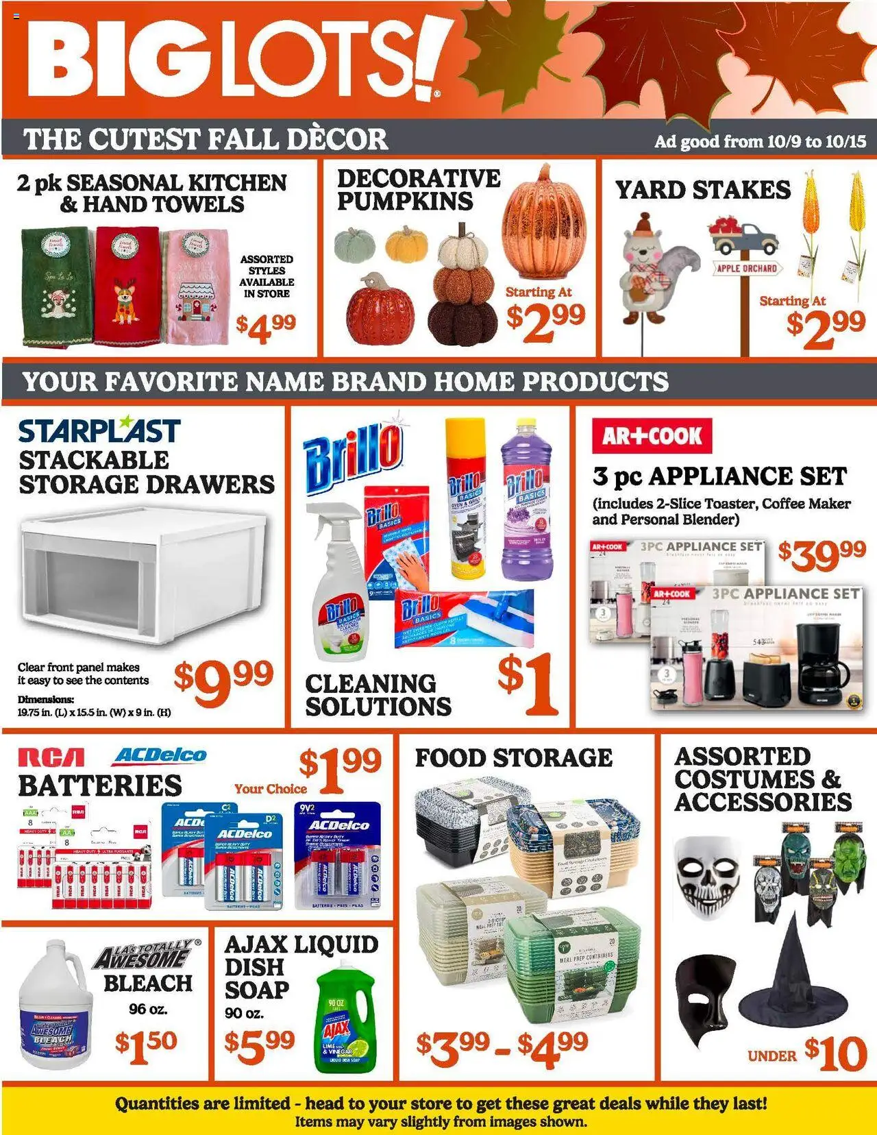 Big Lots Weekly Ad - valid from 09.10.2025 | Page: 3 | Products: Vinegar, Soap, Pc, Coffee maker