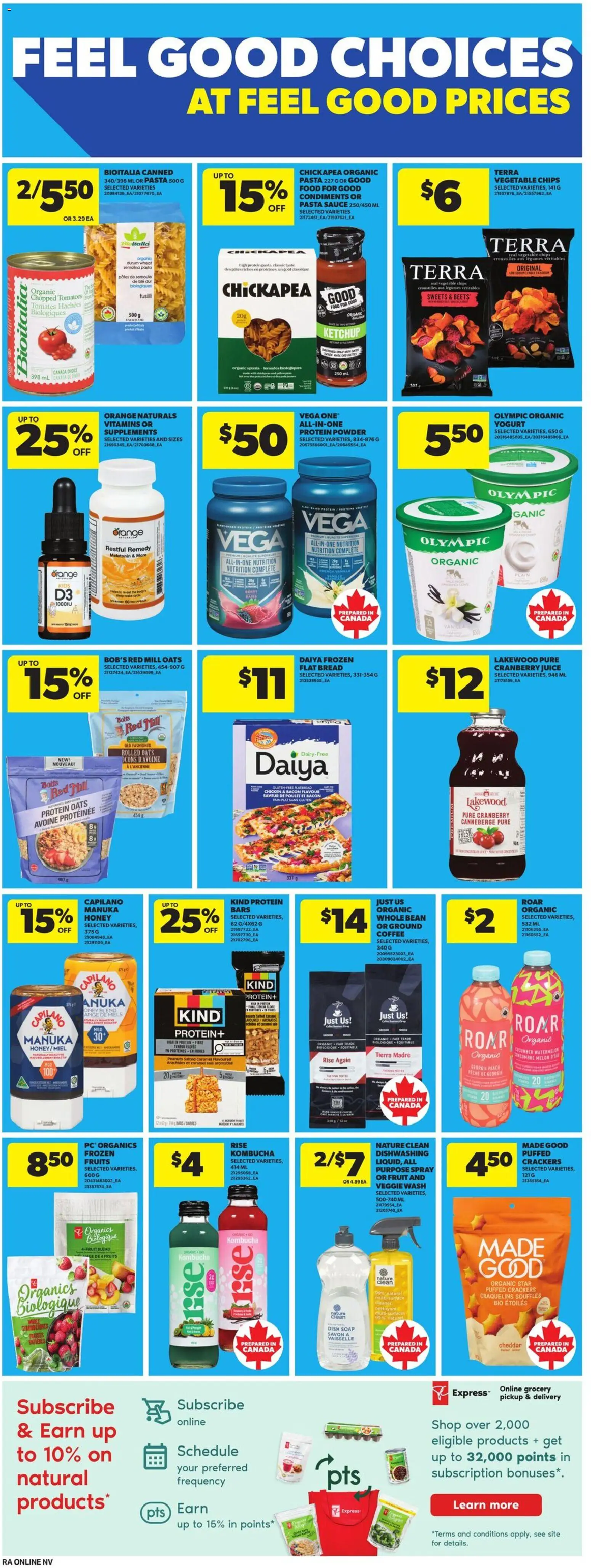 Atlantic Superstore flyer valid from 12.03.2026 | Page: 13 | Products: Pasta, Yogurt, Juice, Tomatoes