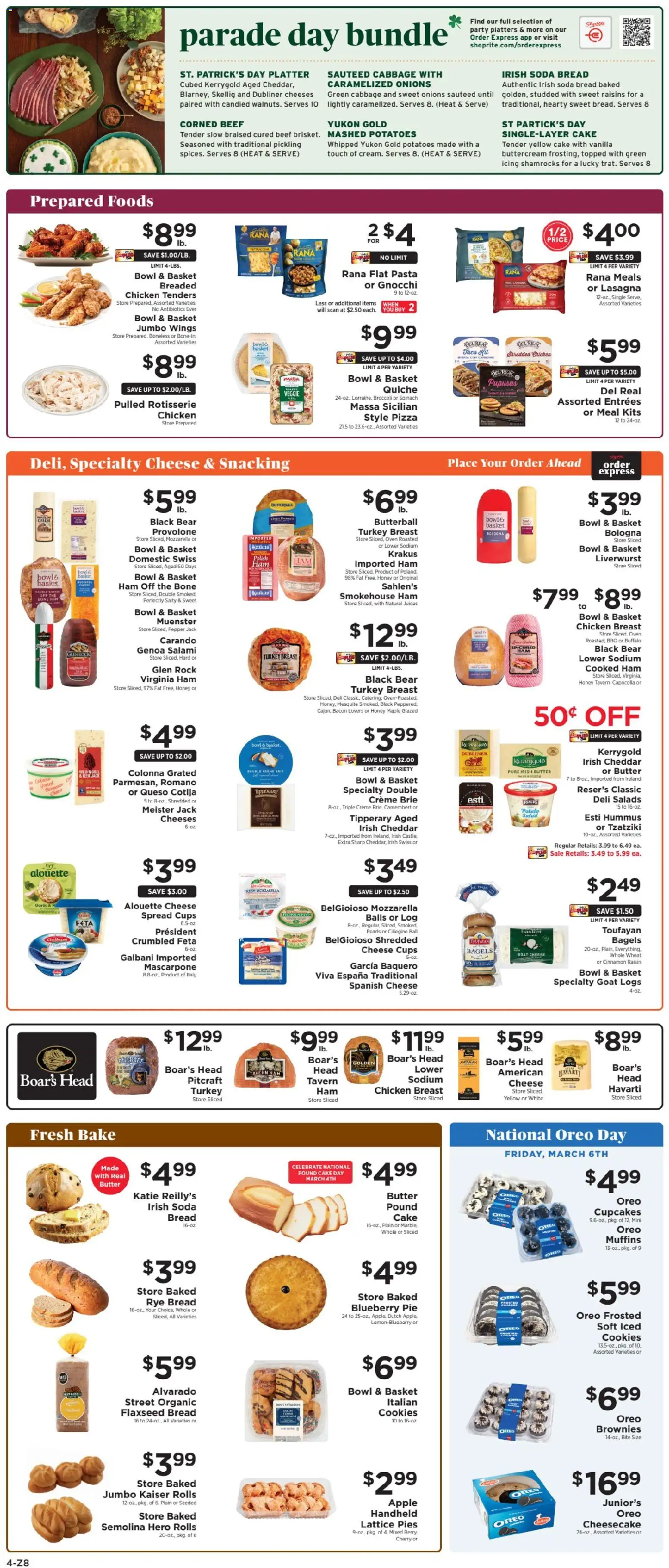 ShopRite Weekly Ad - valid from 27.02.2026 | Page: 8 | Products: Ham, Cookies, Garlic, Oven