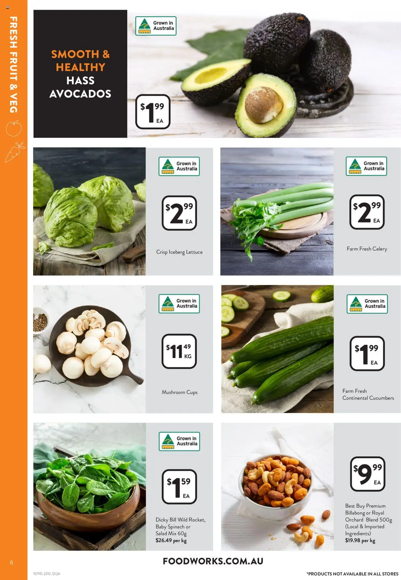 Foodworks catalogue - valid from 22.10.2025 | Page: 6 | Products: Lettuce, Cucumbers, Salad, Spinach