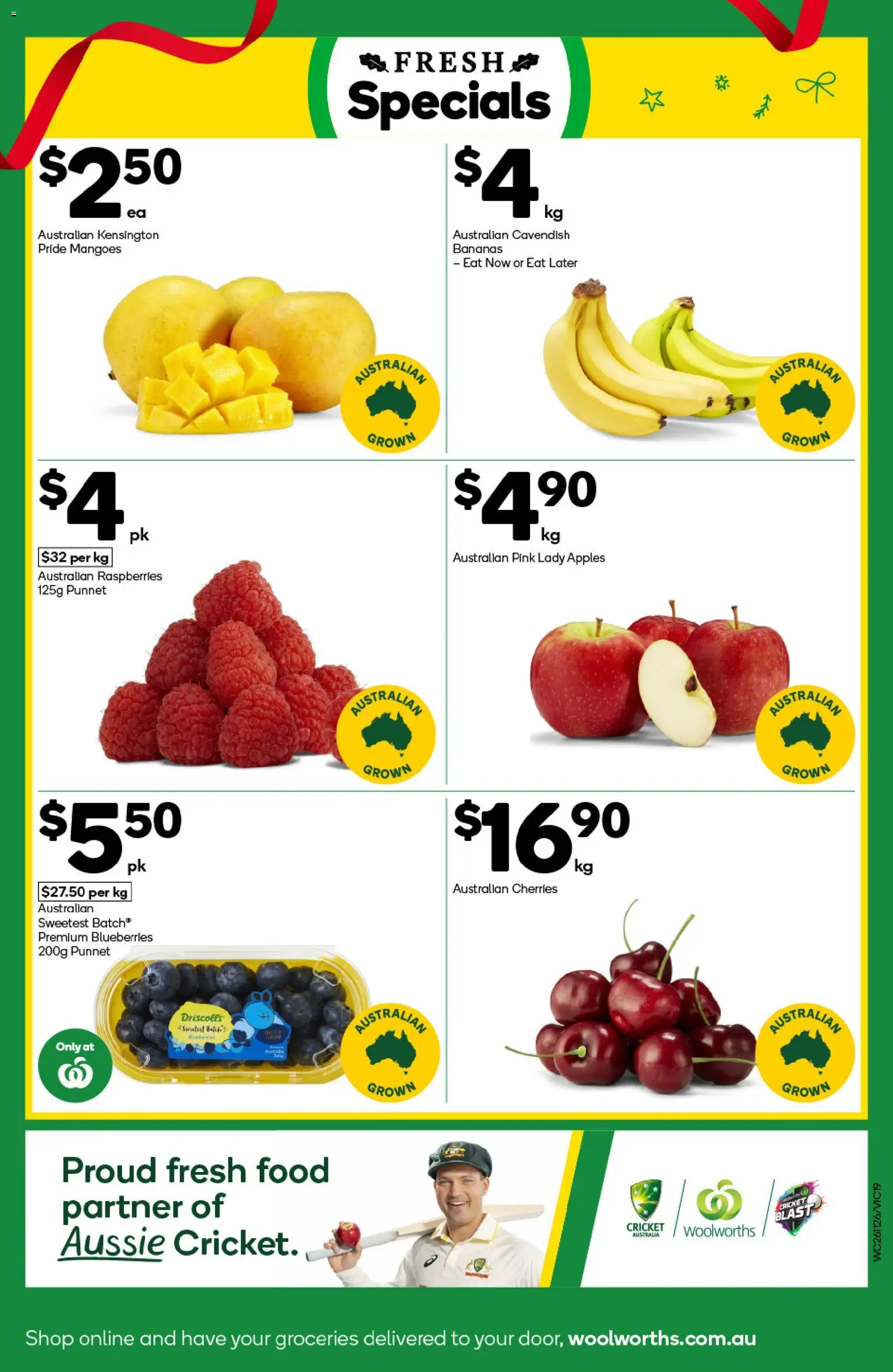 Woolworths catalogue - valid from 26.11.2025 | Page: 19 | Products: Cherries, Apples, Bananas, Blueberries
