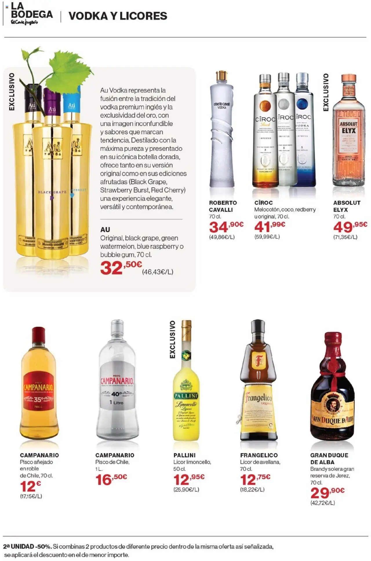 Nuevas ofertas de El Corte Inglés válidas en toda la República Mexicana desde el 02.10.2025. ¡Encuentra las mejores ofertas en El Corte Inglés - Catálogo La Bodega! | Página: 30 | Productos: Botella, Vodka