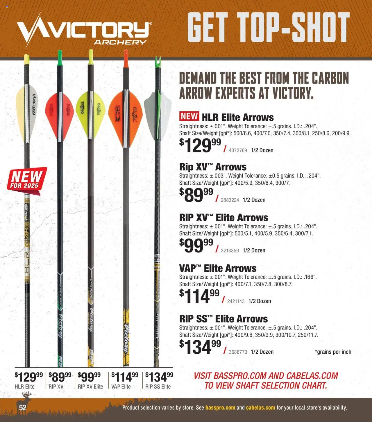Cabela's Archery 25 - valid from 15.07.2025 | Page: 52 | Products: Arrow, Archery, Weight