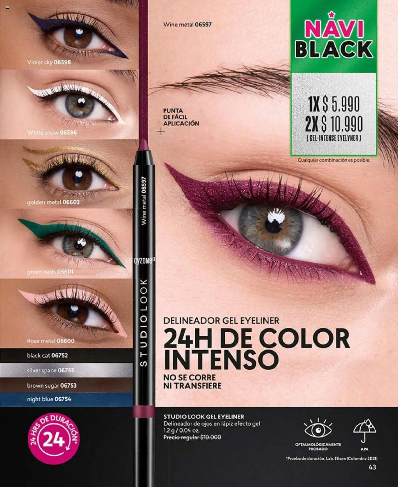 Catálogo CyZone Campaña 17 │ válido desde el 14.10.2025 | Página: 43 | Productos: Delineador de ojos, Delineador