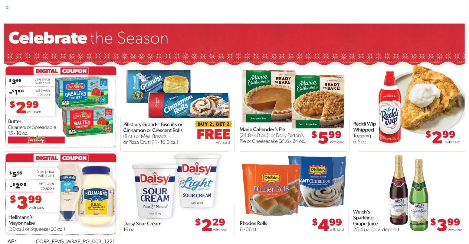 Family Fare Weekly Ad - MI - valid from 19.12.2025 | Page: 4 | Products: Butter, Sour cream, Mayonnaise, Apple Pie