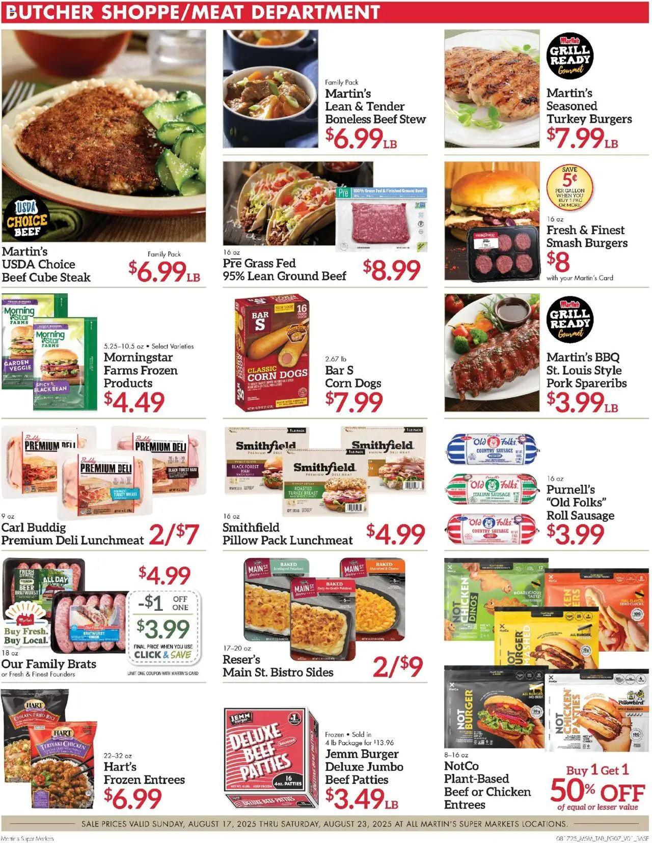 Martin’s Weekly Ad - valid from 17.08.2025 | Page: 7 | Products: Corn, Rice, Beef, Sausage
