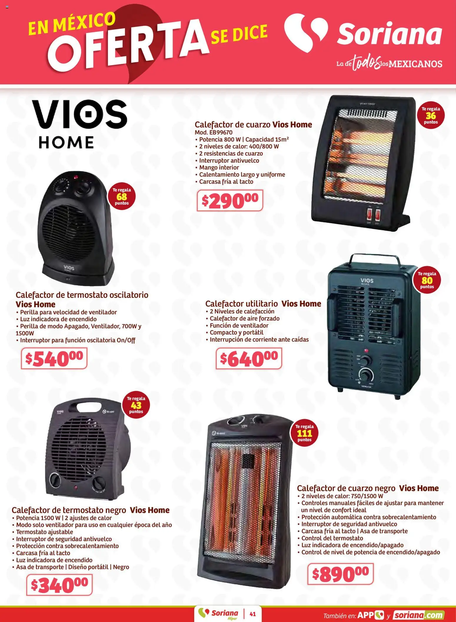 Nuevas ofertas de Soriana válidas en toda la República Mexicana desde el 02.01.2026. ¡Encuentra las mejores ofertas en Soriana - Preciazazaso Híper: Chih, Coah, Dur, NL, SLP, Tamps, Zac! | Página: 41 | Productos: Ventilador, Mango, Té, Calefactor