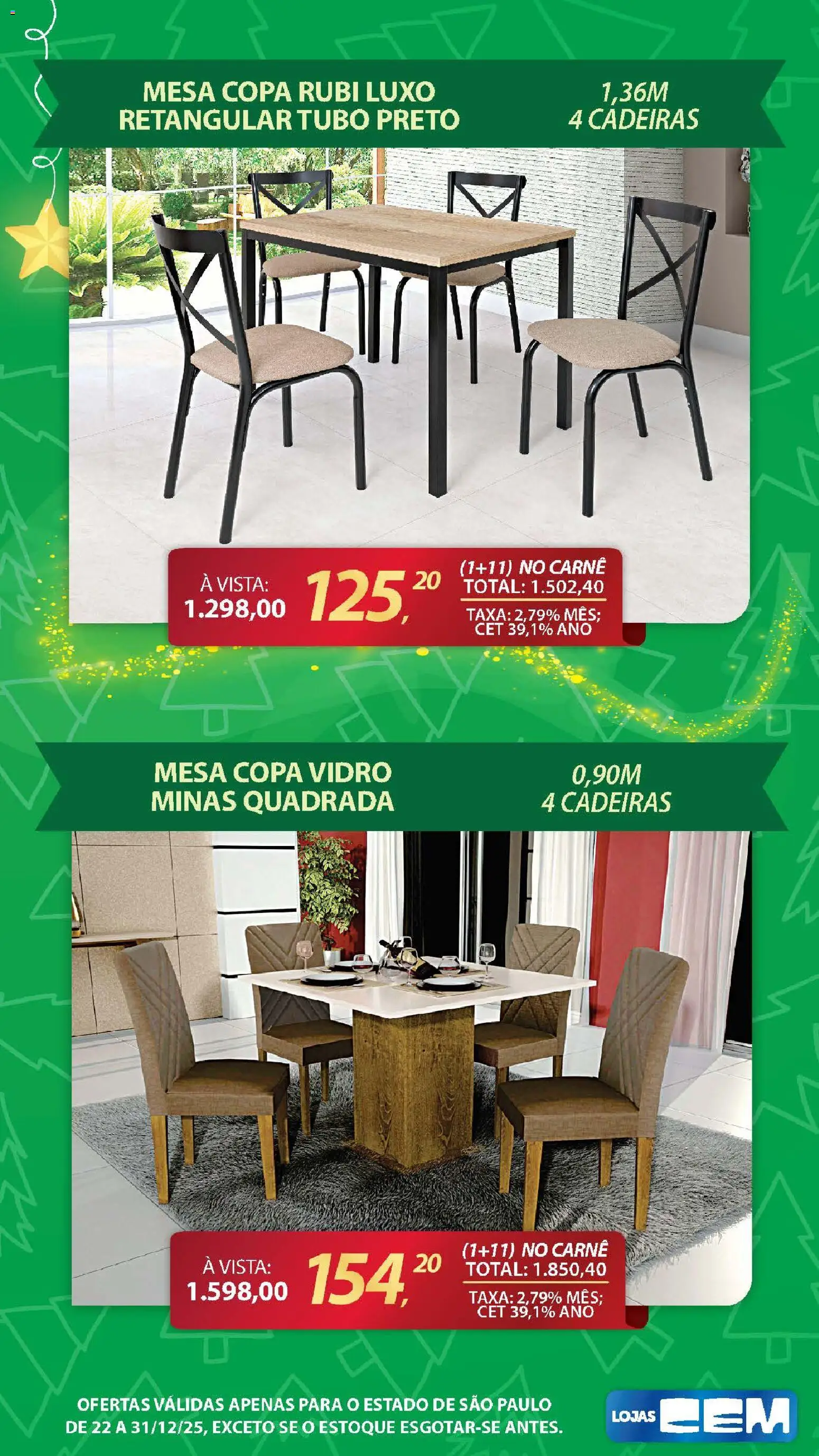 Lojas Cem Folheto - válido de 22.12.2025 | Página: 88 | Produtos: Mesa, Copa, Carne