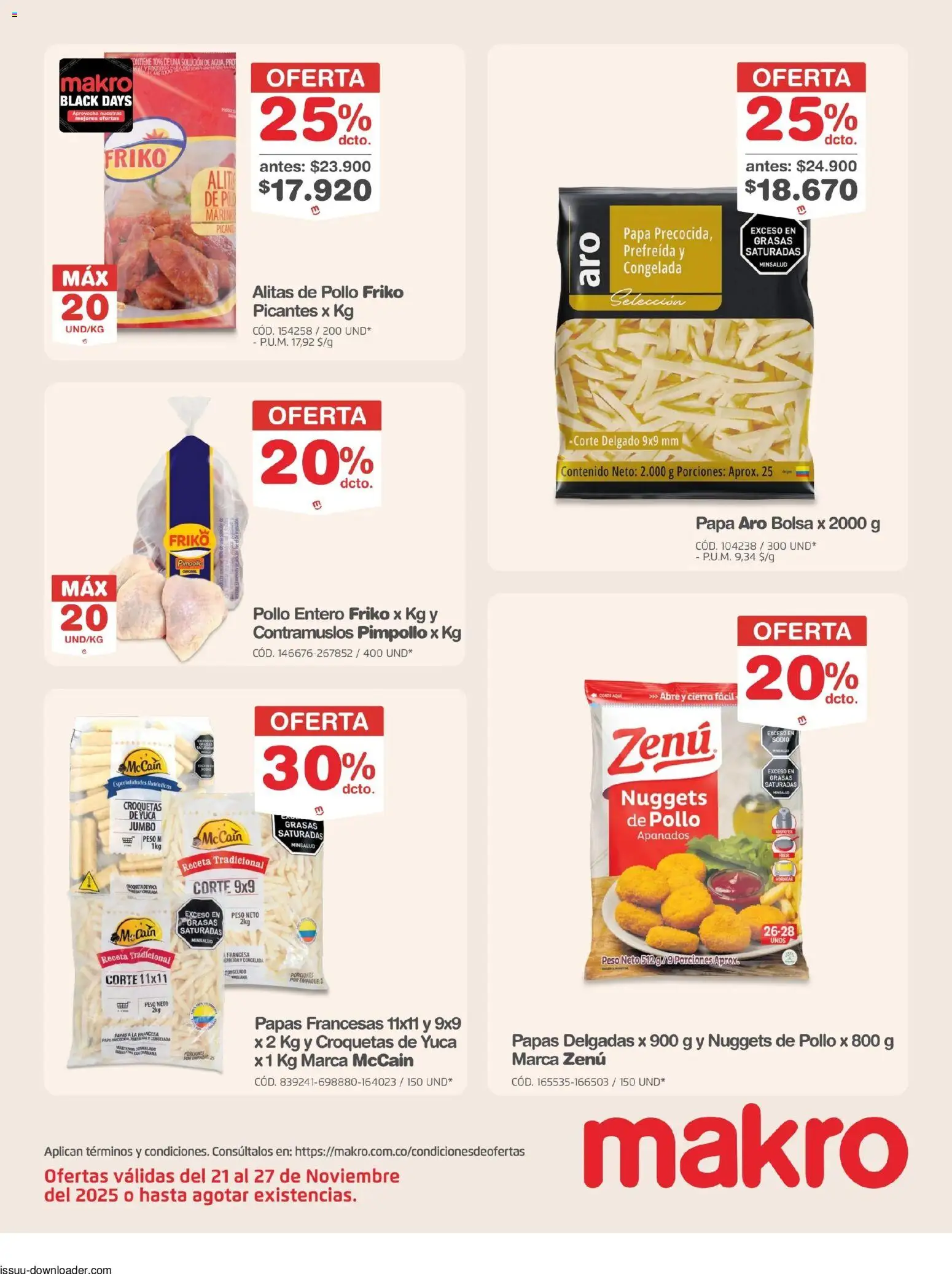 Makro revista - valida desde el 21.11.2025 | Página: 14 | Productos: Bolsa, Peso, Plátano, Papa
