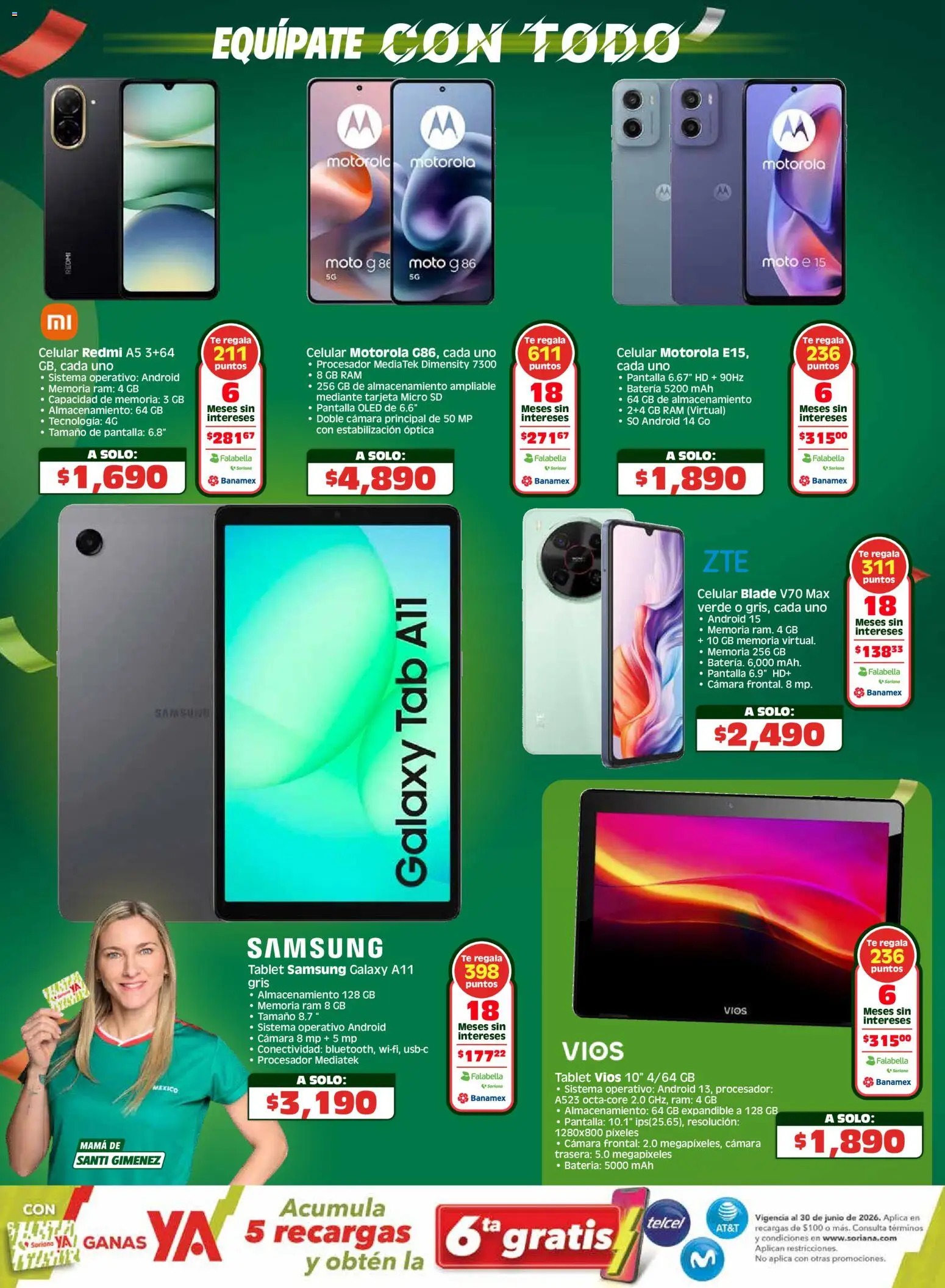 Nuevas ofertas de Soriana válidas en toda la República Mexicana desde el 15.04.2026. ¡Encuentra las mejores ofertas en Soriana En México apoyamos con todo Híper! | Página: 8 | Productos: Tablet, Micro SD, Té, Batería