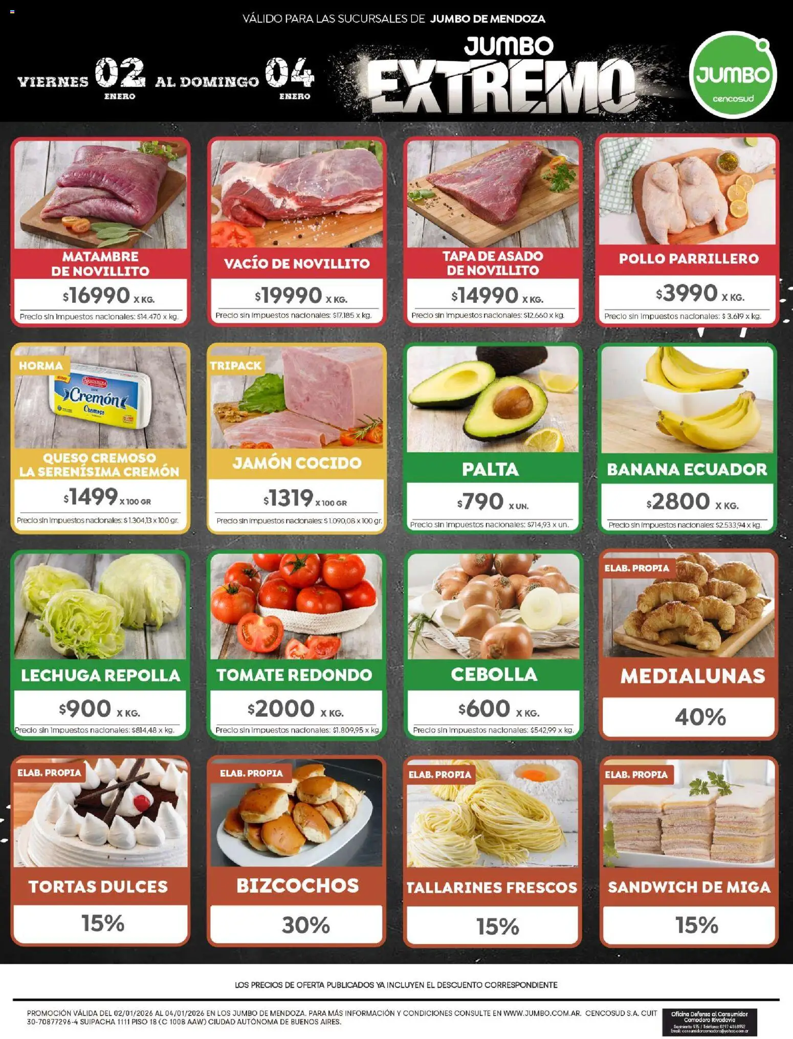Jumbo - Ofertas | Mendoza │ válido desde el 02.01.2026 | Página: 7 | Productos: Pollo, Cebolla, Queso, Bizcochos