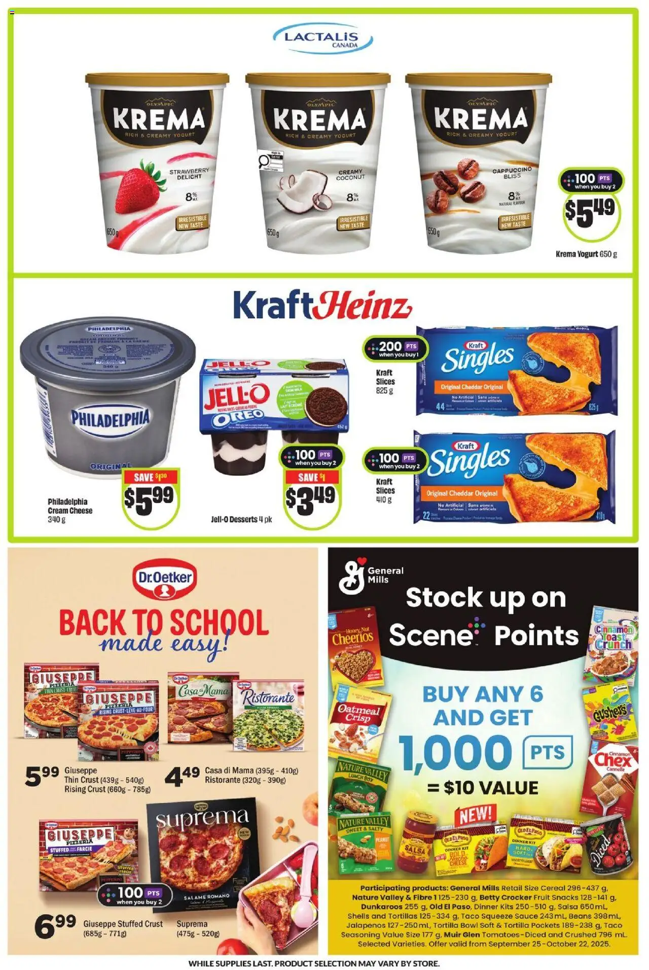 FreshCo flyer valid from 25.09.2025 | Page: 5 | Products: Box, Milk, Cheese, Yogurt