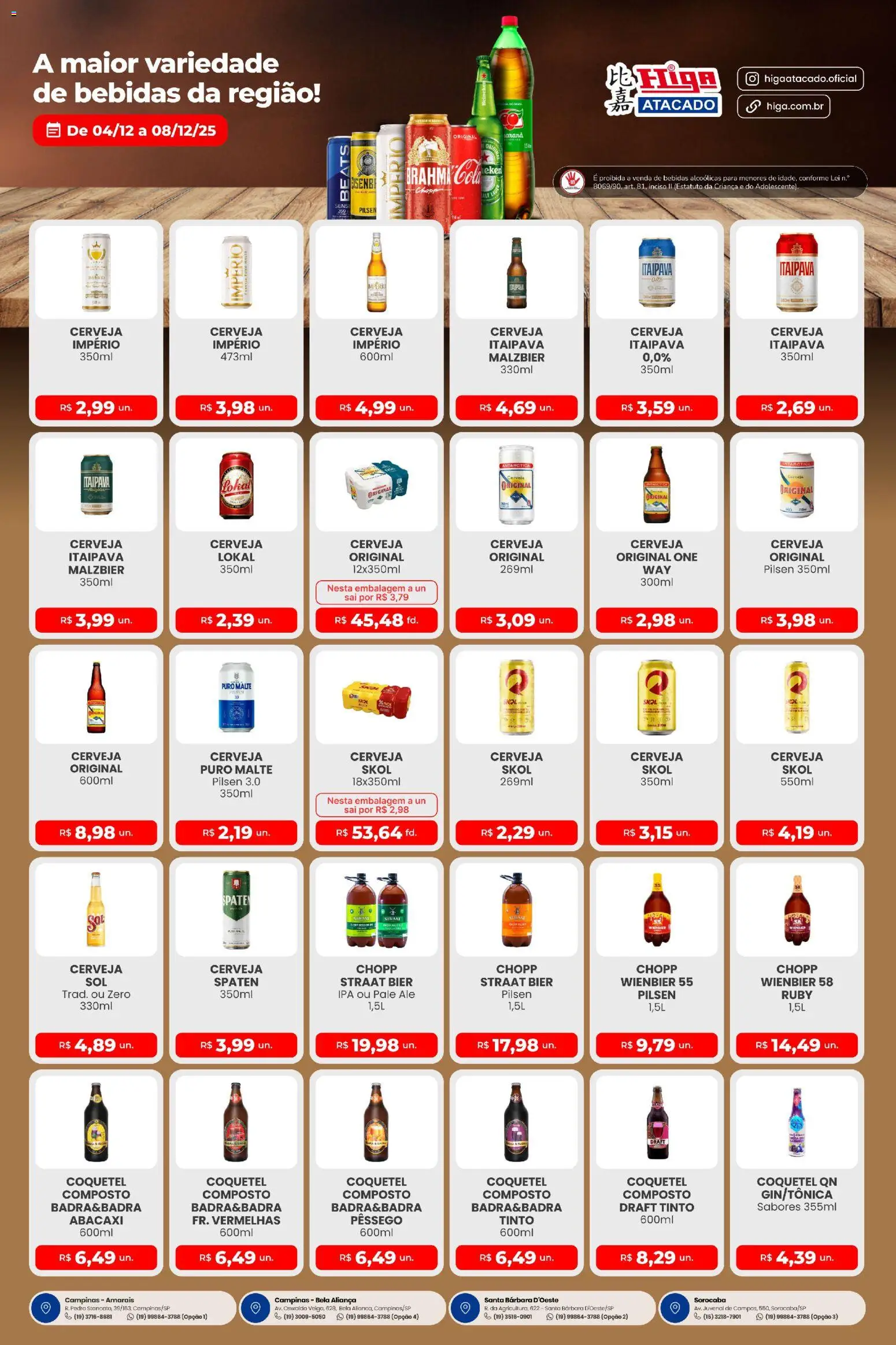 Higa Atacado Folheto - válido de 04.12.2025 | Página: 2 | Produtos: Aliança, Cerveja, Abacaxi, Bala