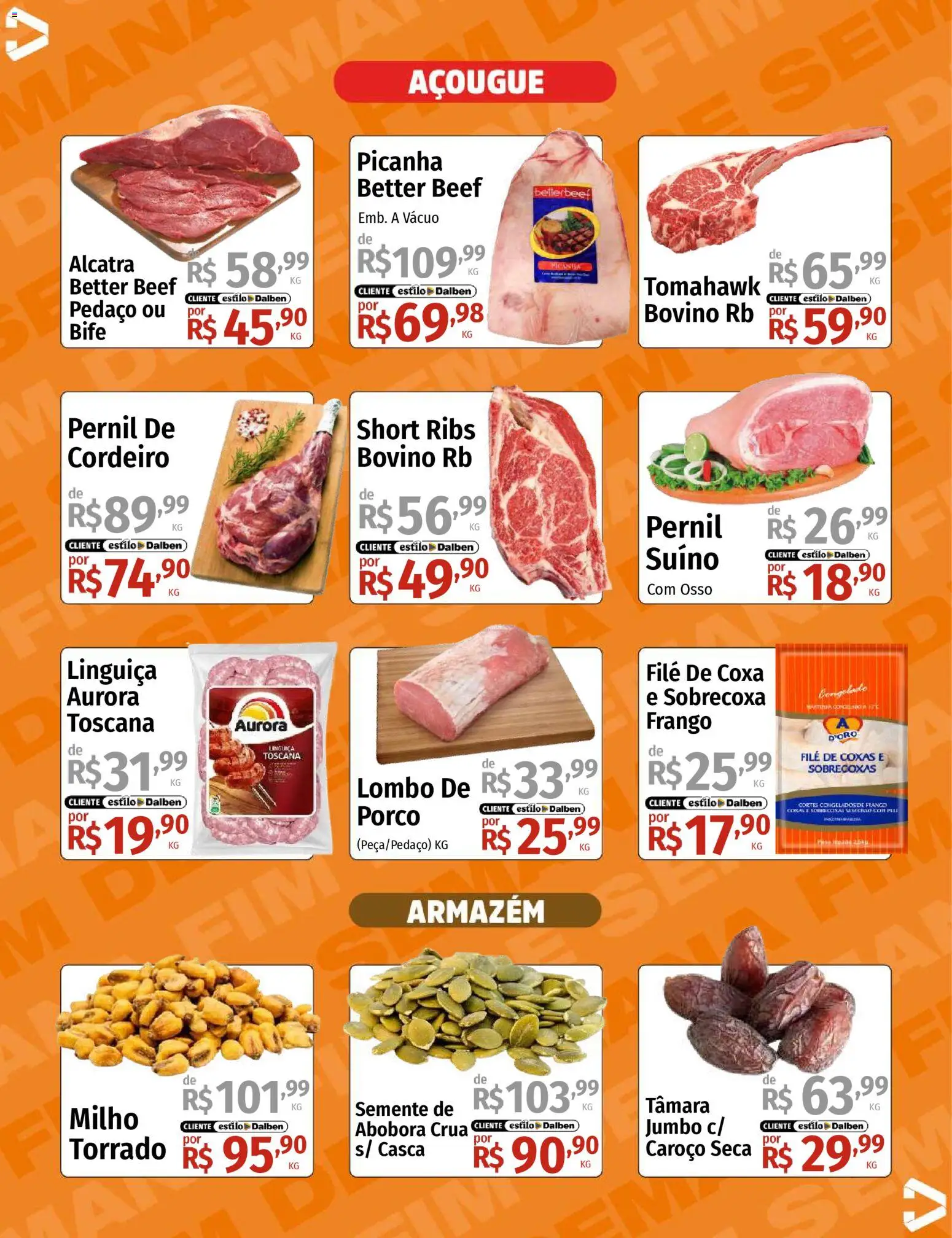 Supermercado Dalben Folheto - válido de 19.12.2025 | Página: 5 | Produtos: Abóbora, Linguiça, Alcatra, Frango