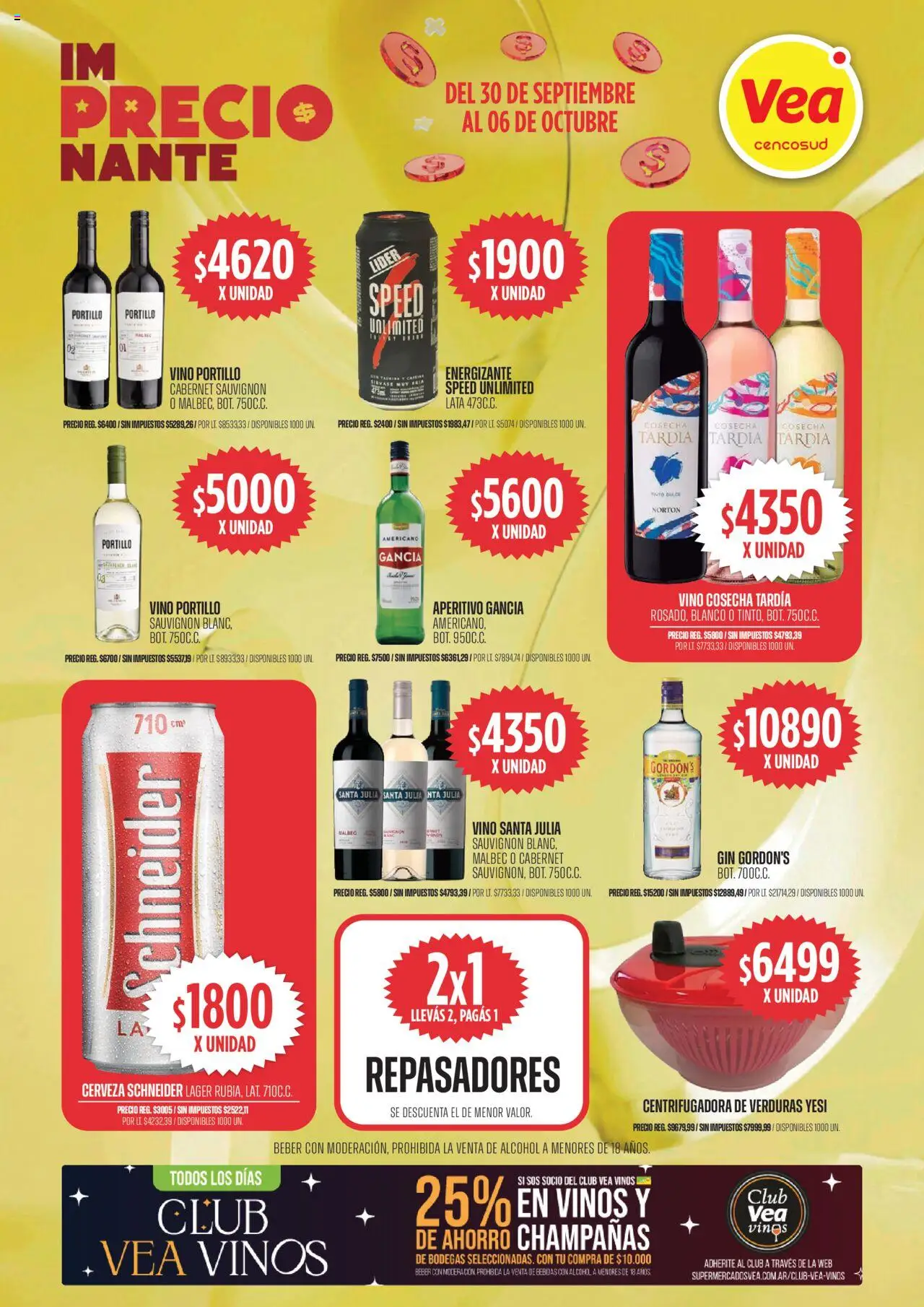 Vea - Ofertas Córdoba │ válido desde el 30.09.2025 | Página: 6 | Productos: Gin, Vino, Cerveza