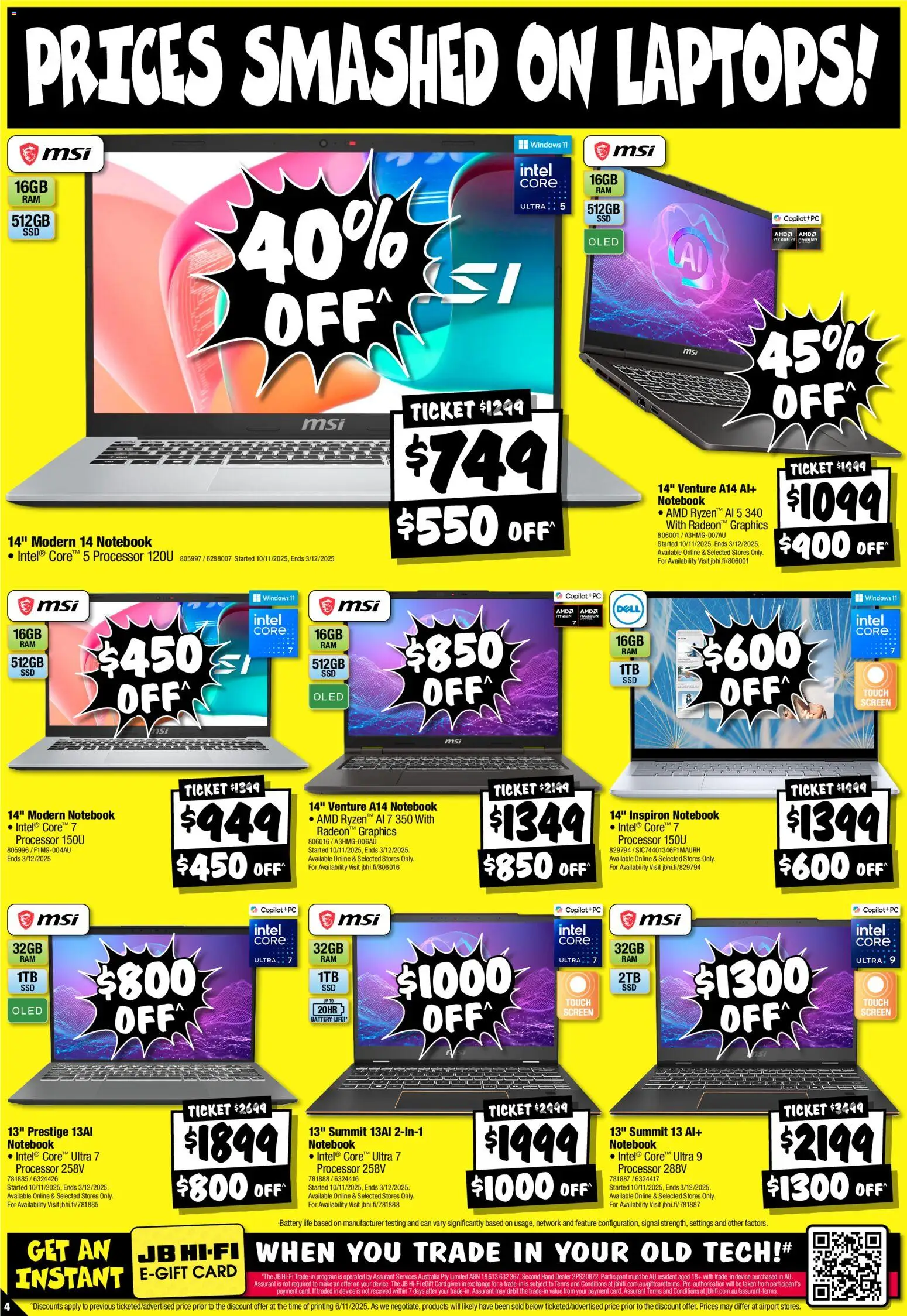 JB Hi-Fi catalogue - valid from 13.11.2025 | Page: 4 | Products: Battery, Device, Notebook, Screen