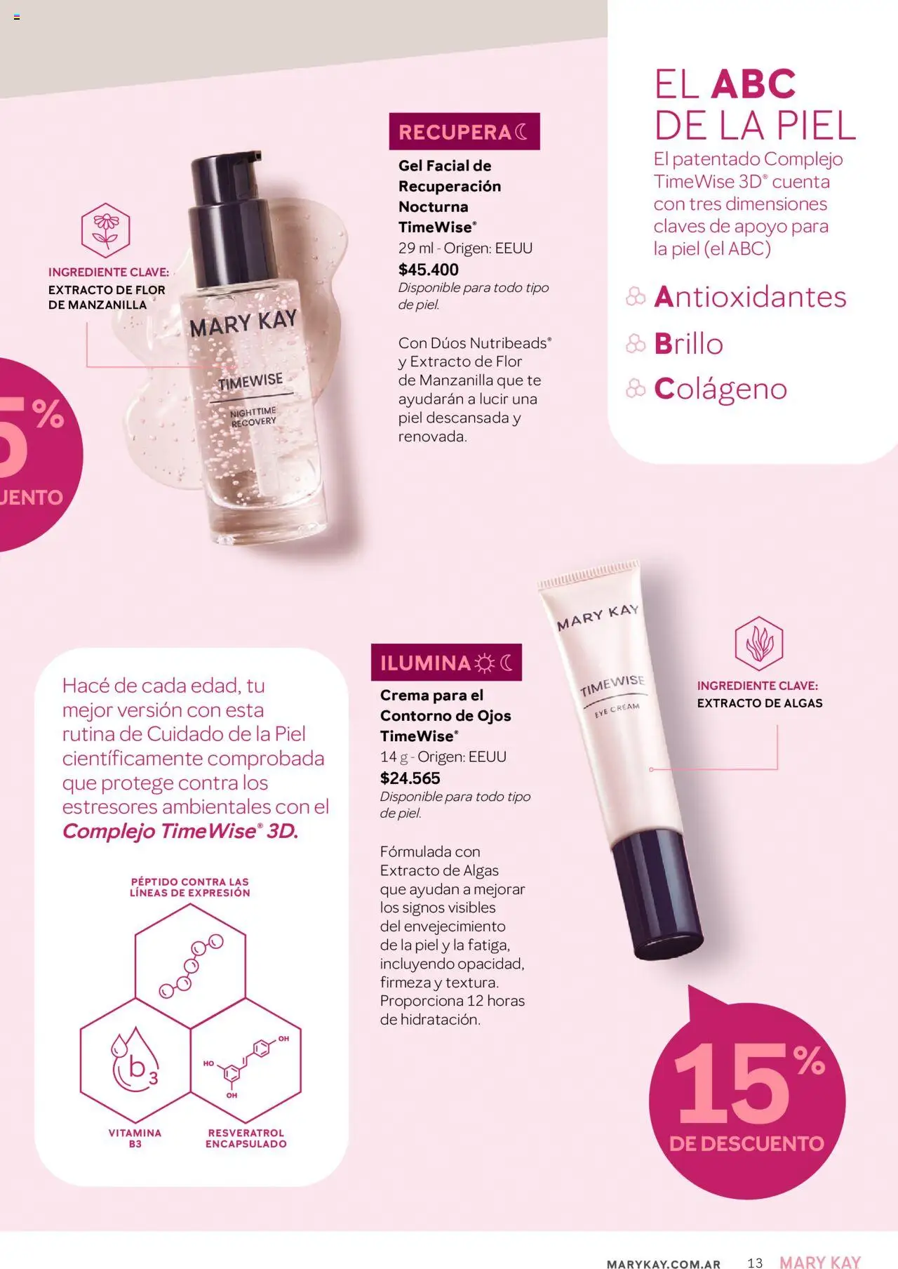 Mary Kay catálogo │ válido desde el 04.04.2025 | Página: 13 | Productos: Contorno de ojos, Contorno, Brillo, Crema