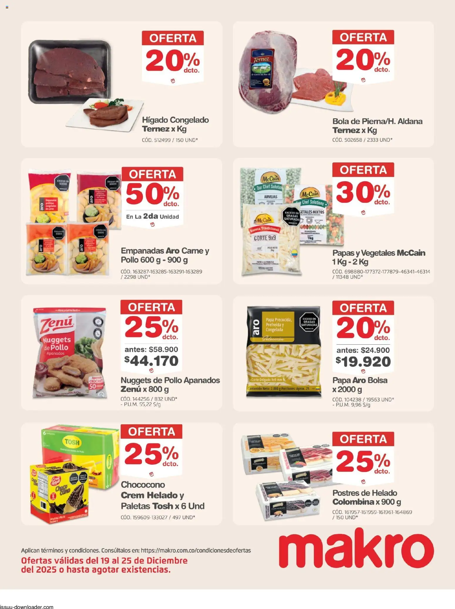 Makro revista - valida desde el 19.12.2025 | Página: 13 | Productos: Pollo, Arvejas, Bolsa, Plátano