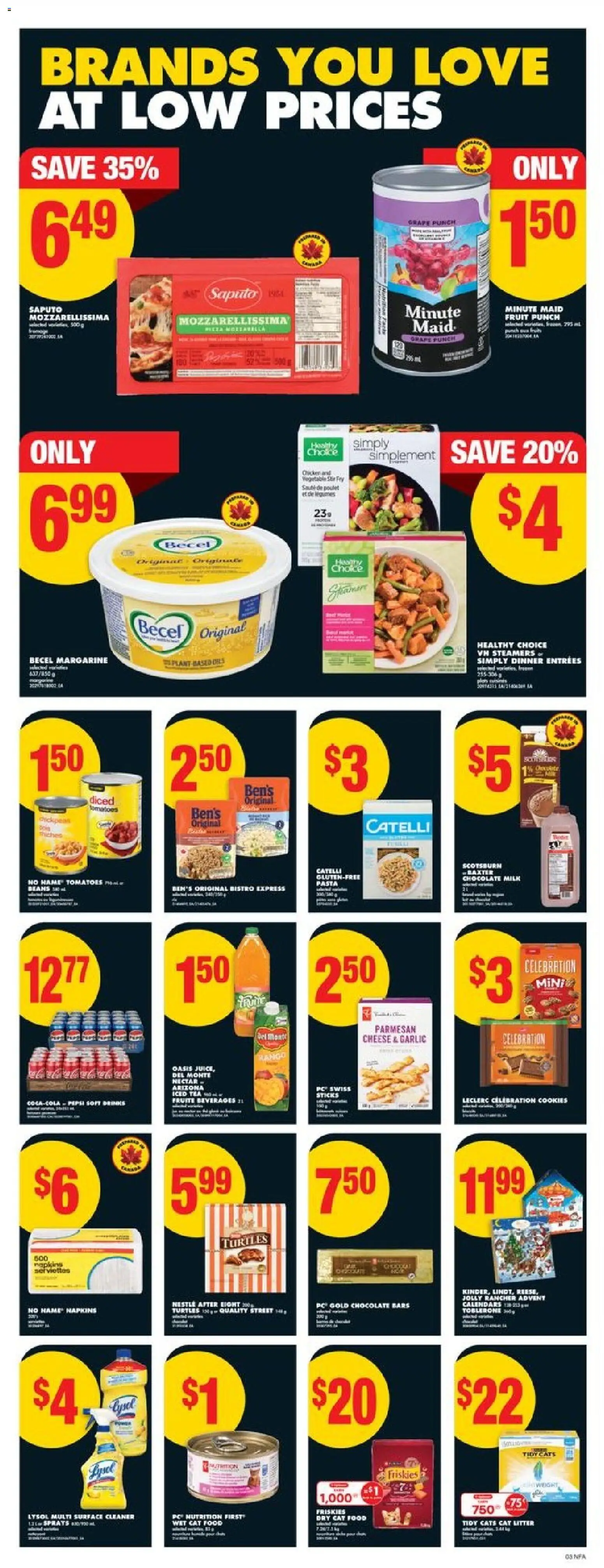 No Frills flyer valid from 06.11.2025 | Page: 3 | Products: Rice, Pasta, PC, Chocolate