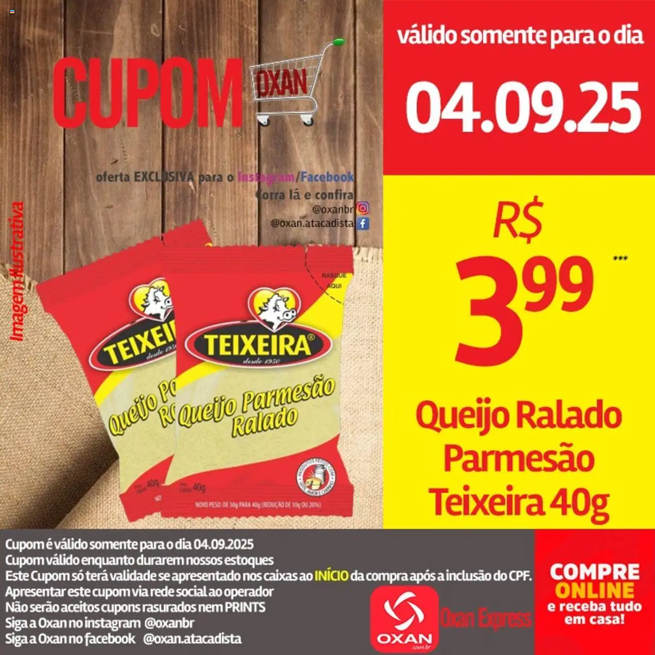 Oxan Atacadista Folheto - válido de 04.09.2025 | Página: 11 | Produtos: Pó, Parmesão, Queijo ralado, Queijo parmesão