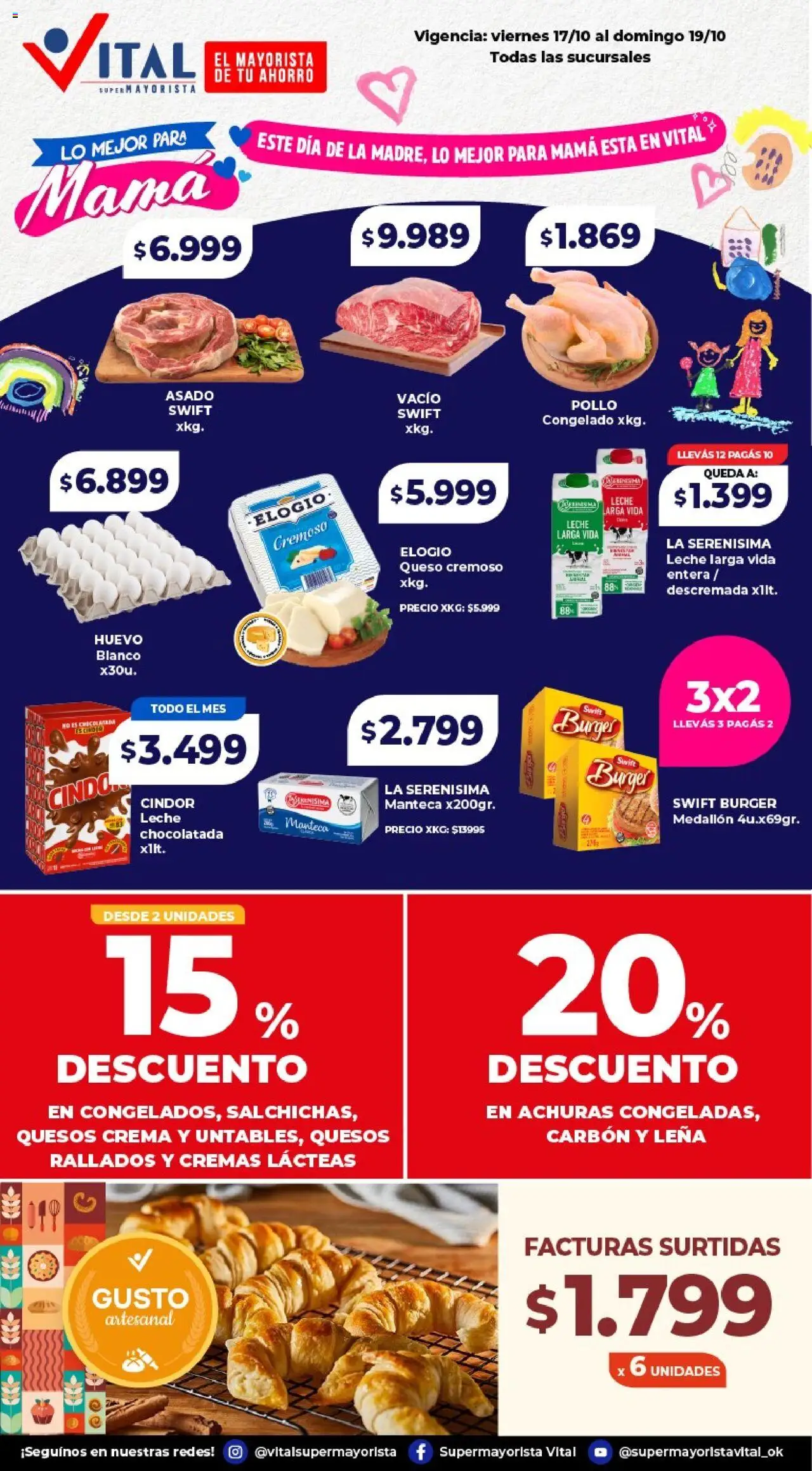 Vital - Ofertas fin- Resistencia │ válido desde el 17.10.2025 | Página: 2 | Productos: Huevo, Leche, Queso, Crema