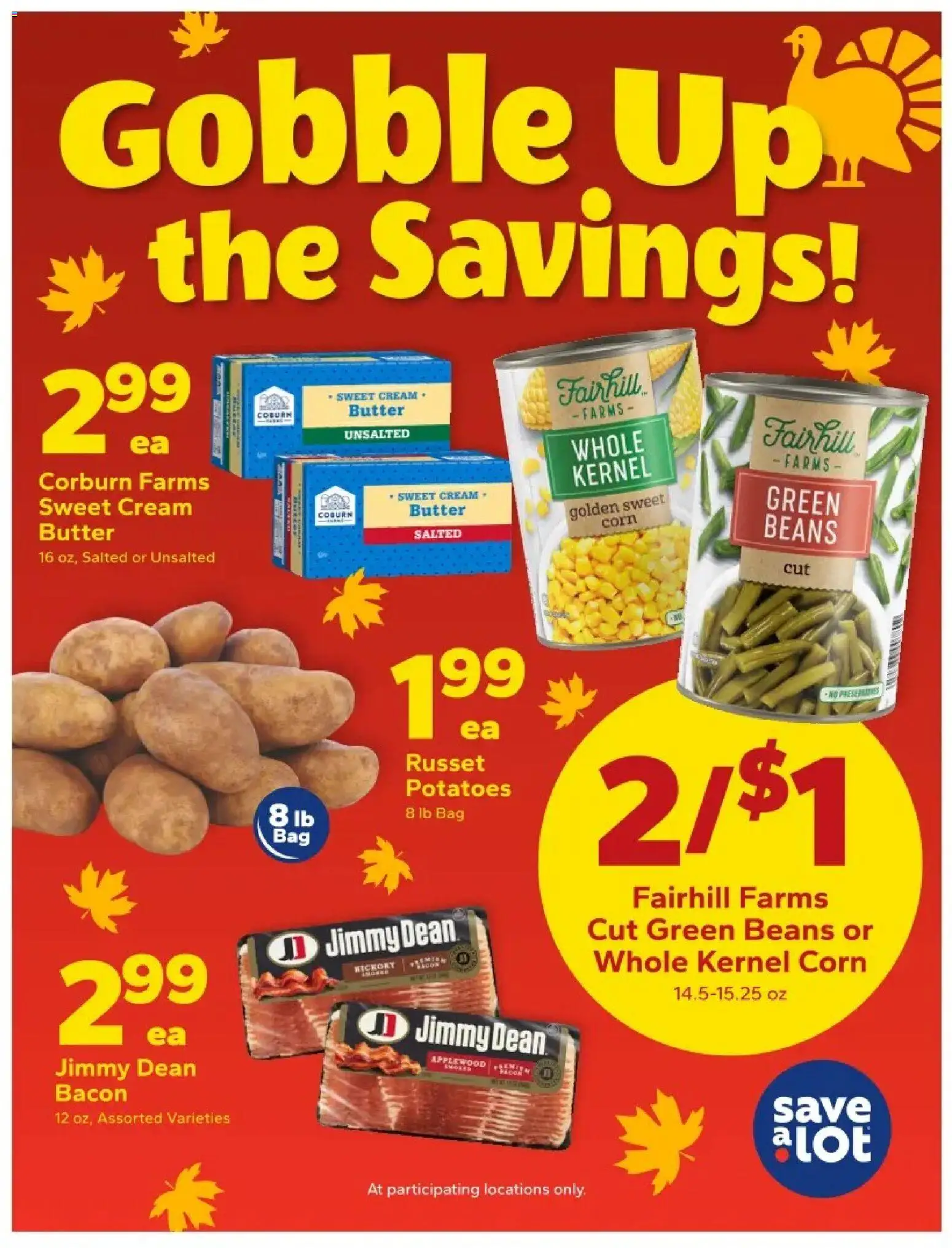 Save a Lot Special Promotion - valid from 19.11.2025 | Page: 1 | Products: Corn, Cream, Potatoes, Bag