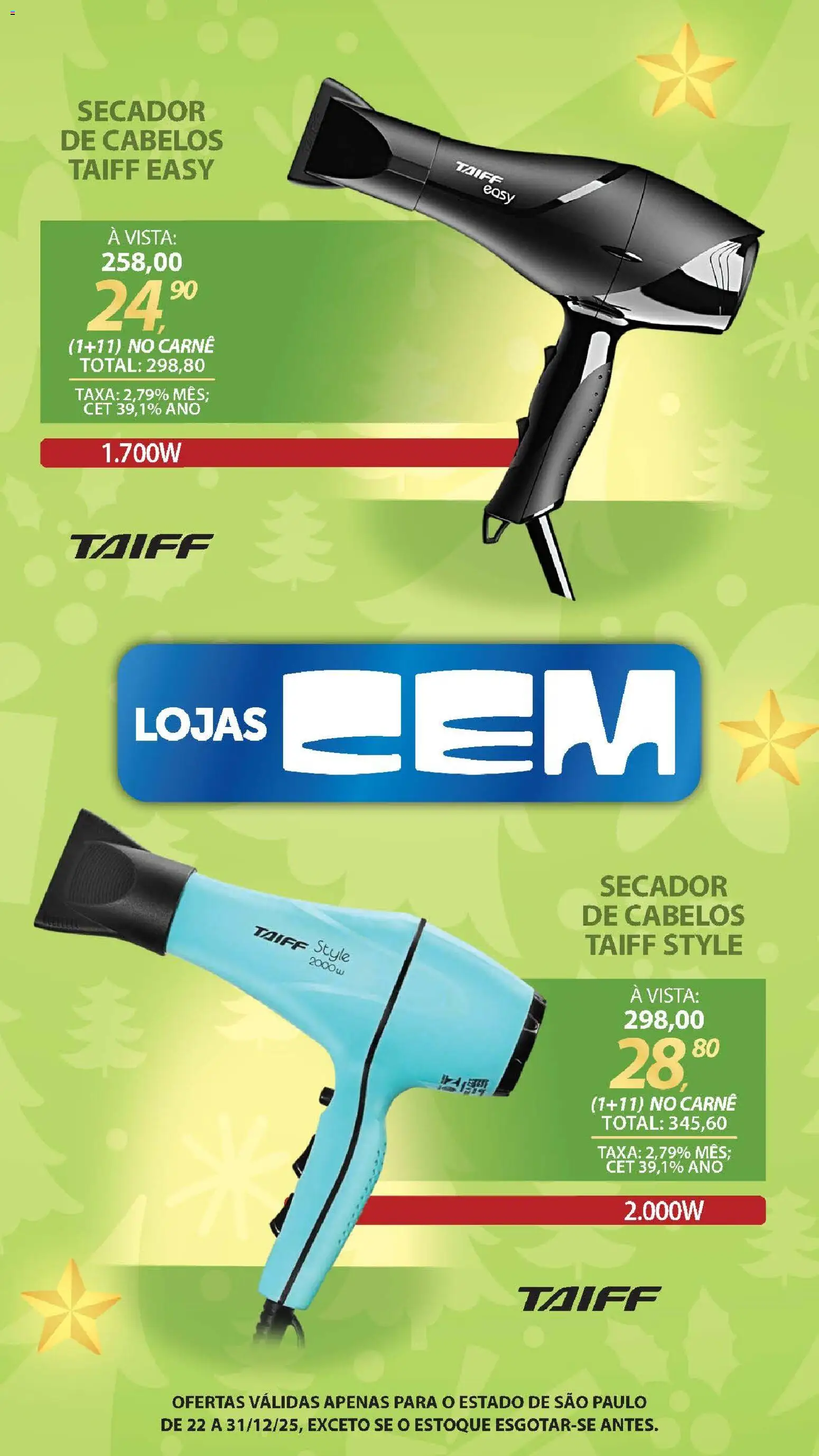 Lojas Cem Folheto - válido de 22.12.2025 | Página: 136 | Produtos: Secador, Carne