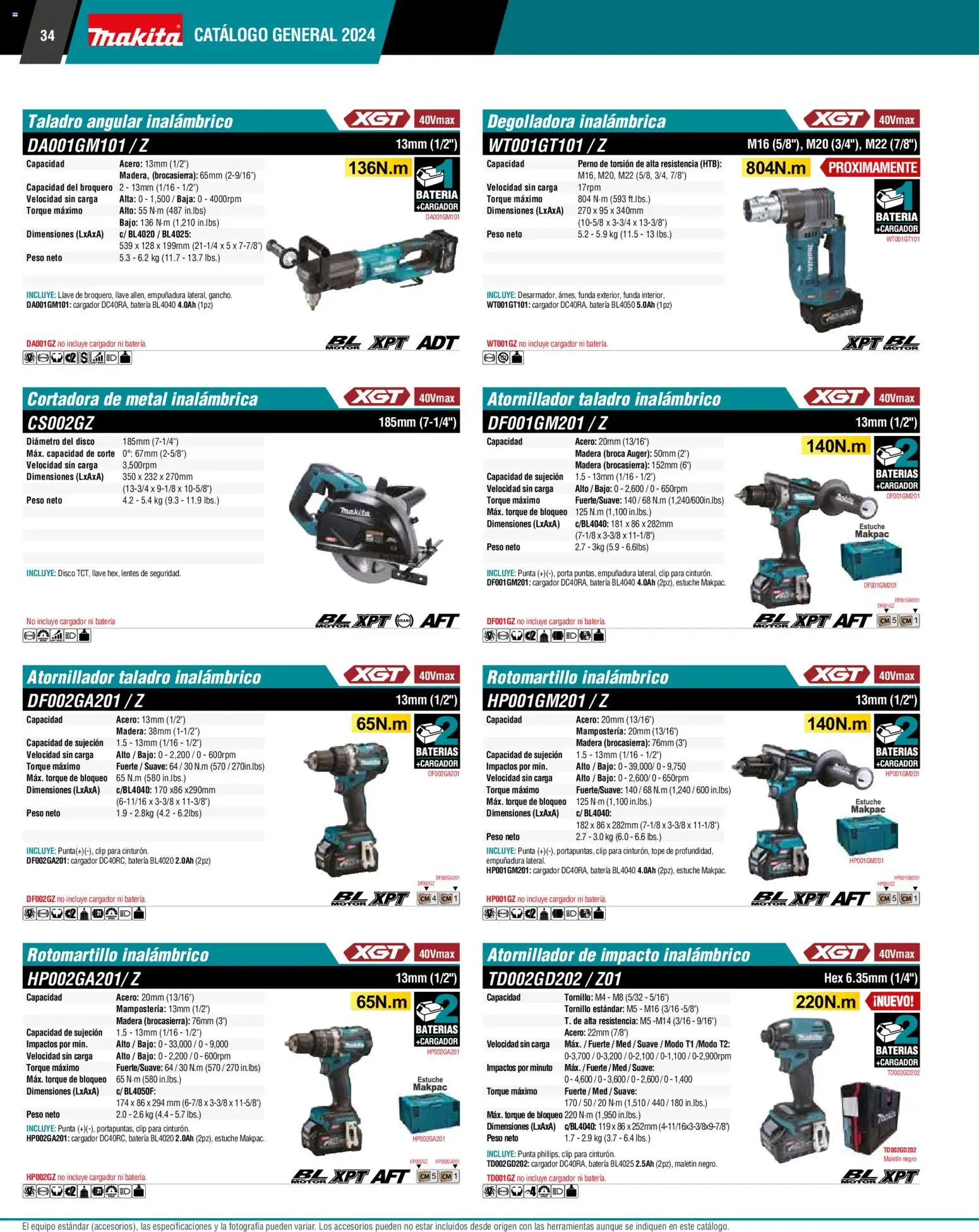 Nuevas ofertas de Makita válidas en toda la República Mexicana desde el 01.01.2024. ¡Encuentra las mejores ofertas en Makita catálogo General! | Página: 34 | Productos: Estuche, Taladro, Disco, Funda