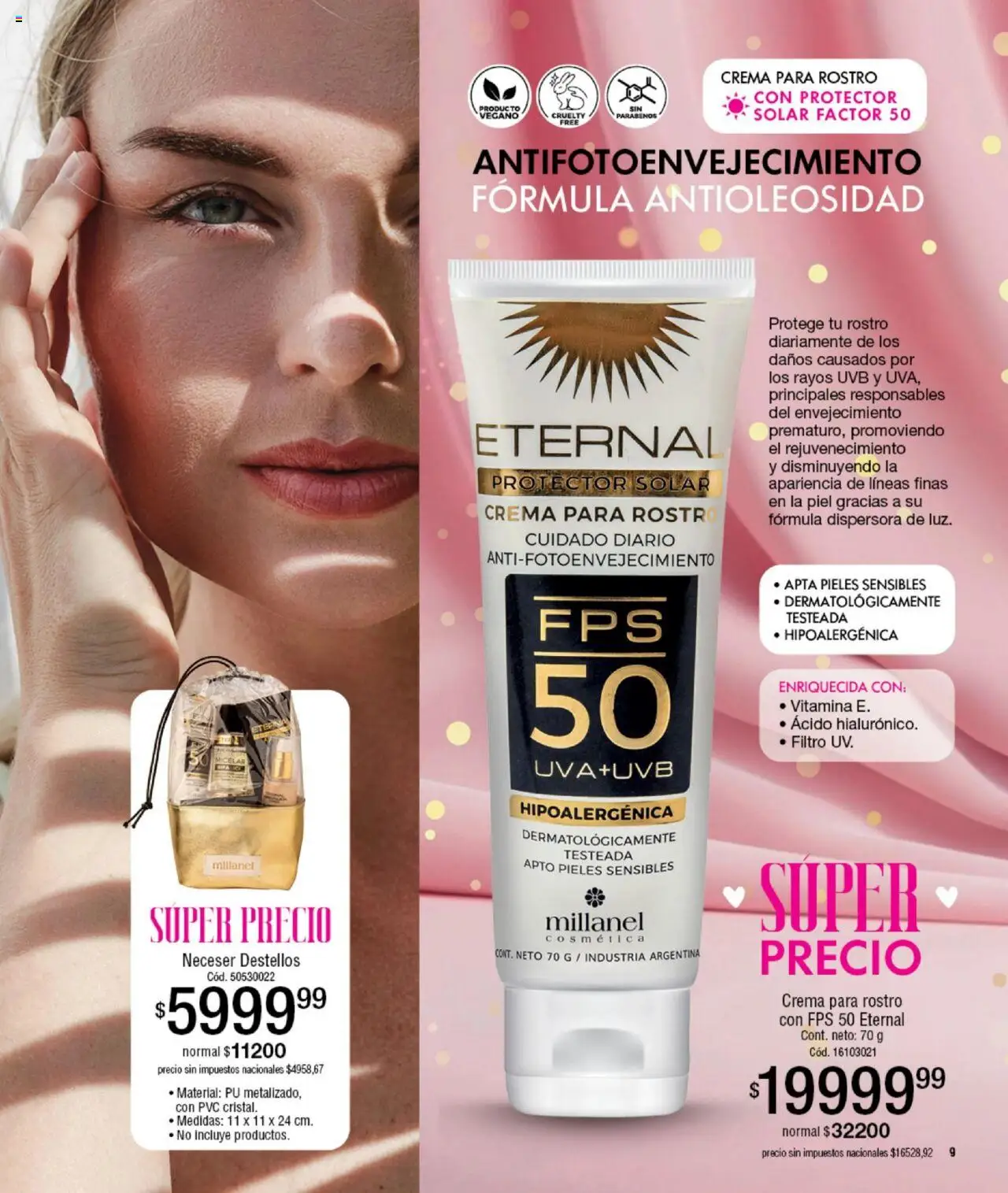 Millanel catálogo │ válido desde el 15.09.2025 | Página: 9 | Productos: Protector solar, Neceser, Crema