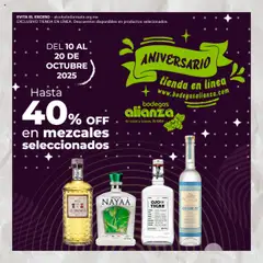 Vista previa de Bodegas Alianza catálogo Hasta 40% off en mezcales seleccionados, nuevo folleto de la tienda, válido en México a partir del 10.10.2025