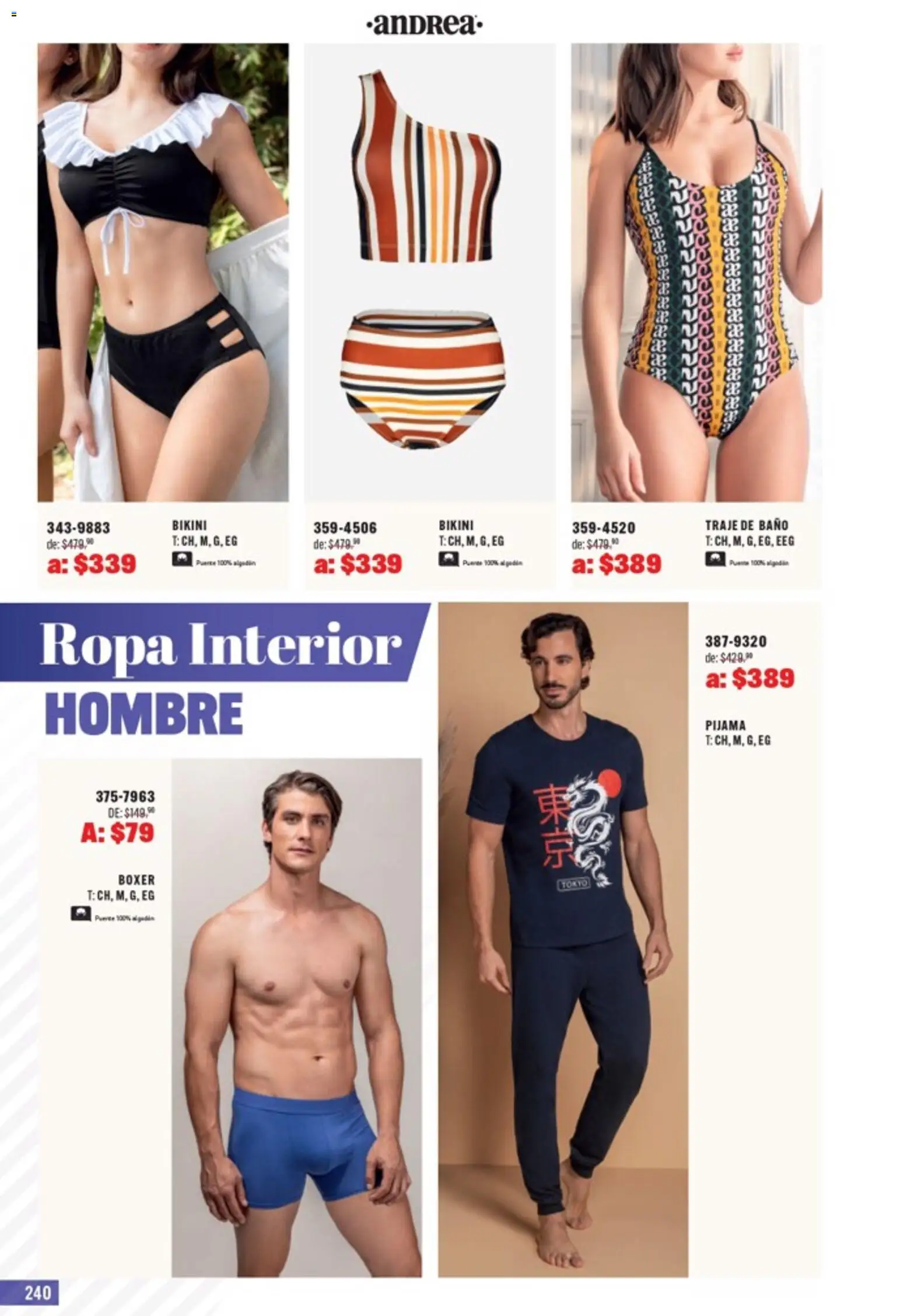 Nuevas ofertas de Andrea válidas en toda la República Mexicana desde el 05.04.2026. ¡Encuentra las mejores ofertas en Andrea catálogo Outlet! | Página: 240 | Productos: Traje, Algodón, Bikini, Baño