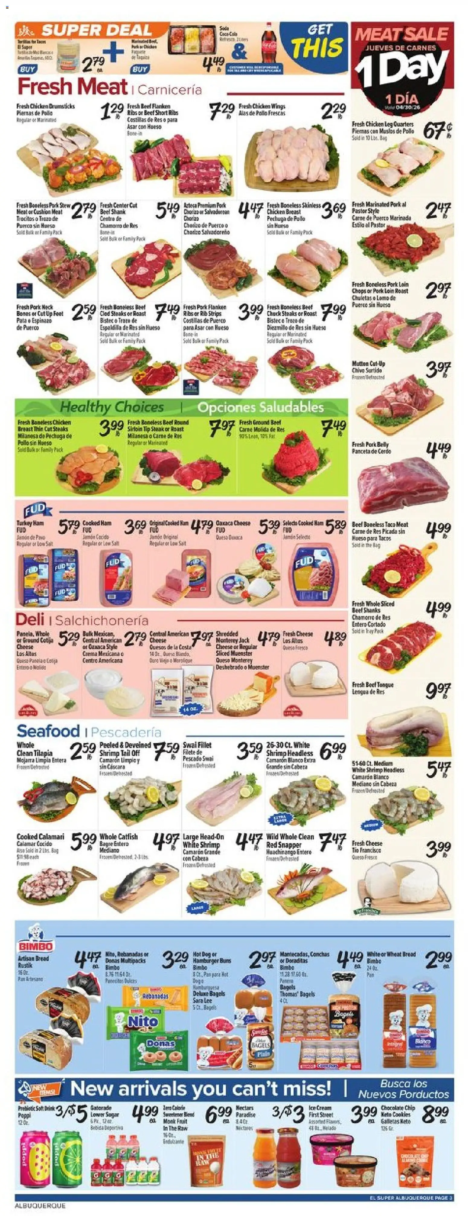 El Super Weekly Ad - NM - valid from 29.04.2026 | Page: 3 | Products: Cream, Seafood, Beet, Chocolate Chip