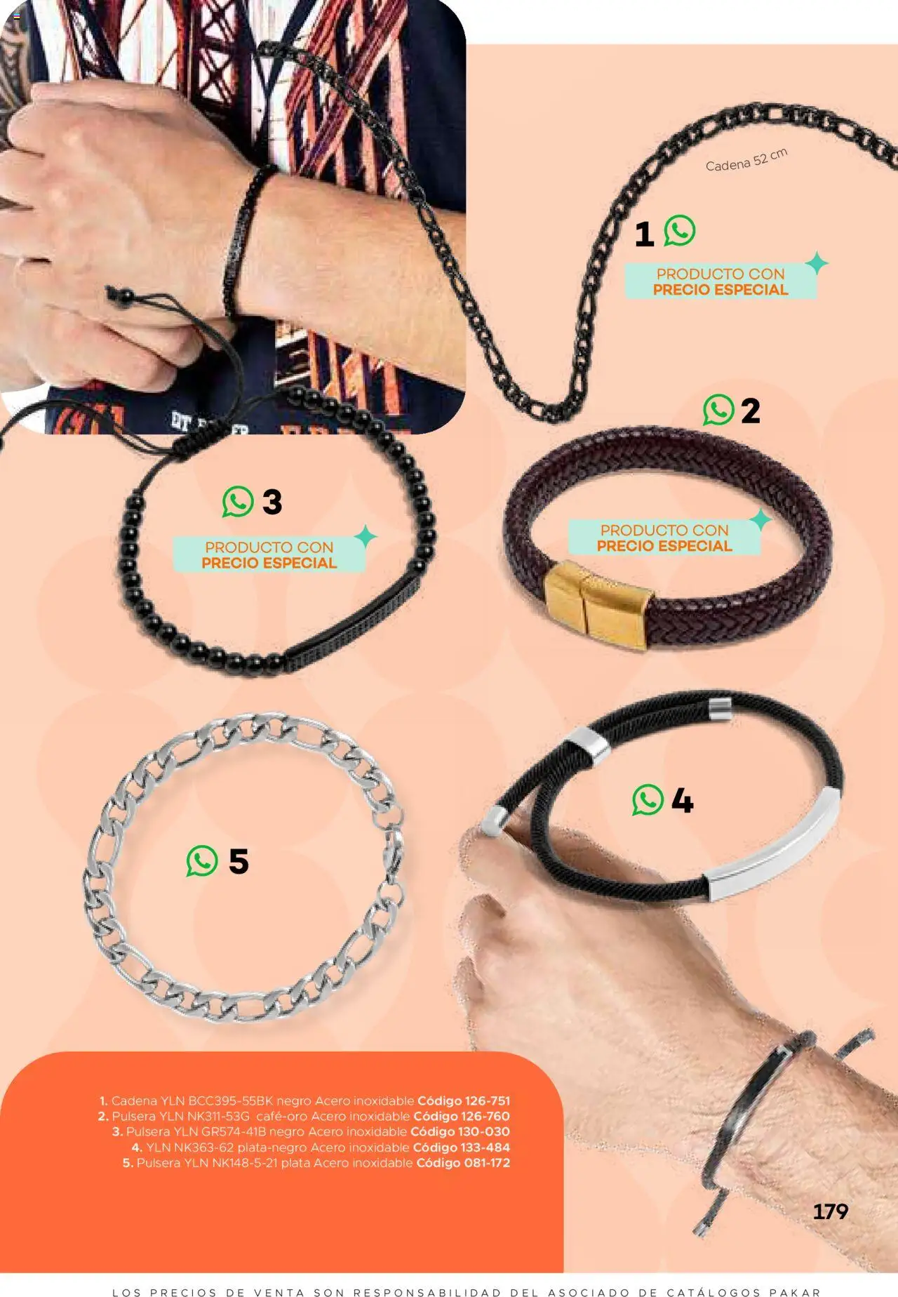 Nuevas ofertas de SC Pakar válidas en toda la República Mexicana desde el 31.01.2025. ¡Encuentra las mejores ofertas en SC Pakar catálogo Ropa! | Página: 179 | Productos: Pulsera, Cadena