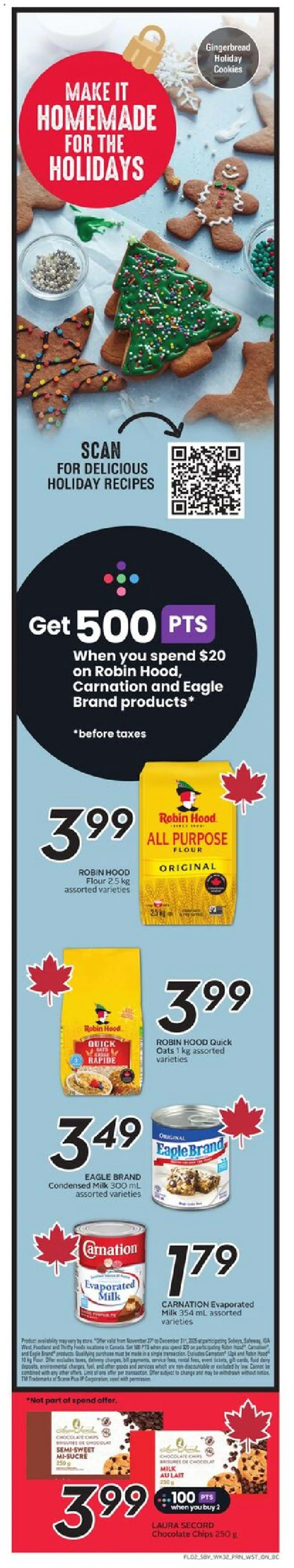Safeway flyer valid from 04.12.2025 | Page: 3 | Products: Chips, Cookies, Milk, Chocolate