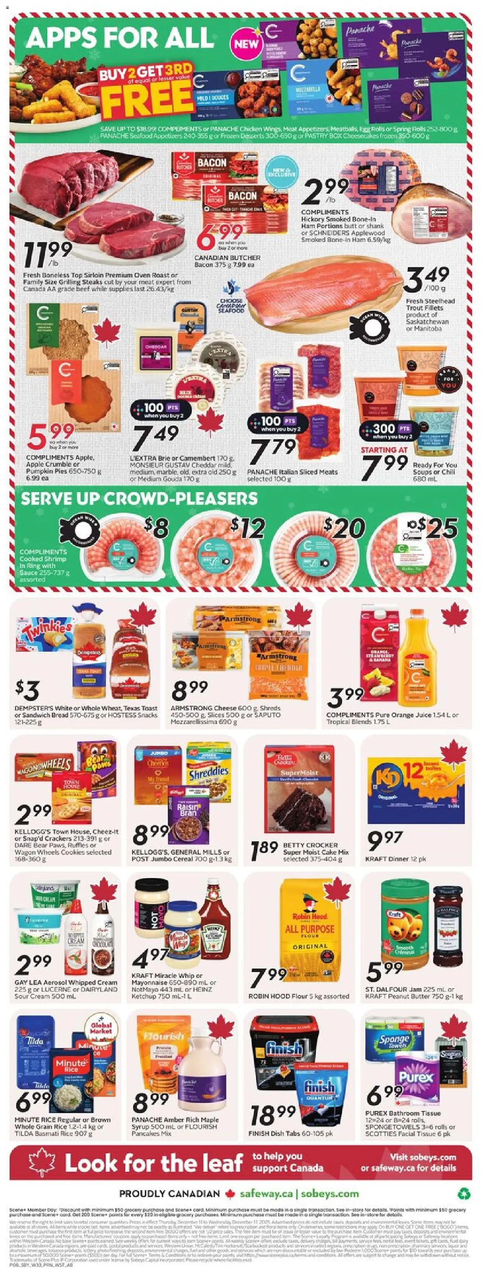 Safeway flyer valid from 11.12.2025 | Page: 4 | Products: Rice, Cream, Oven, Butter