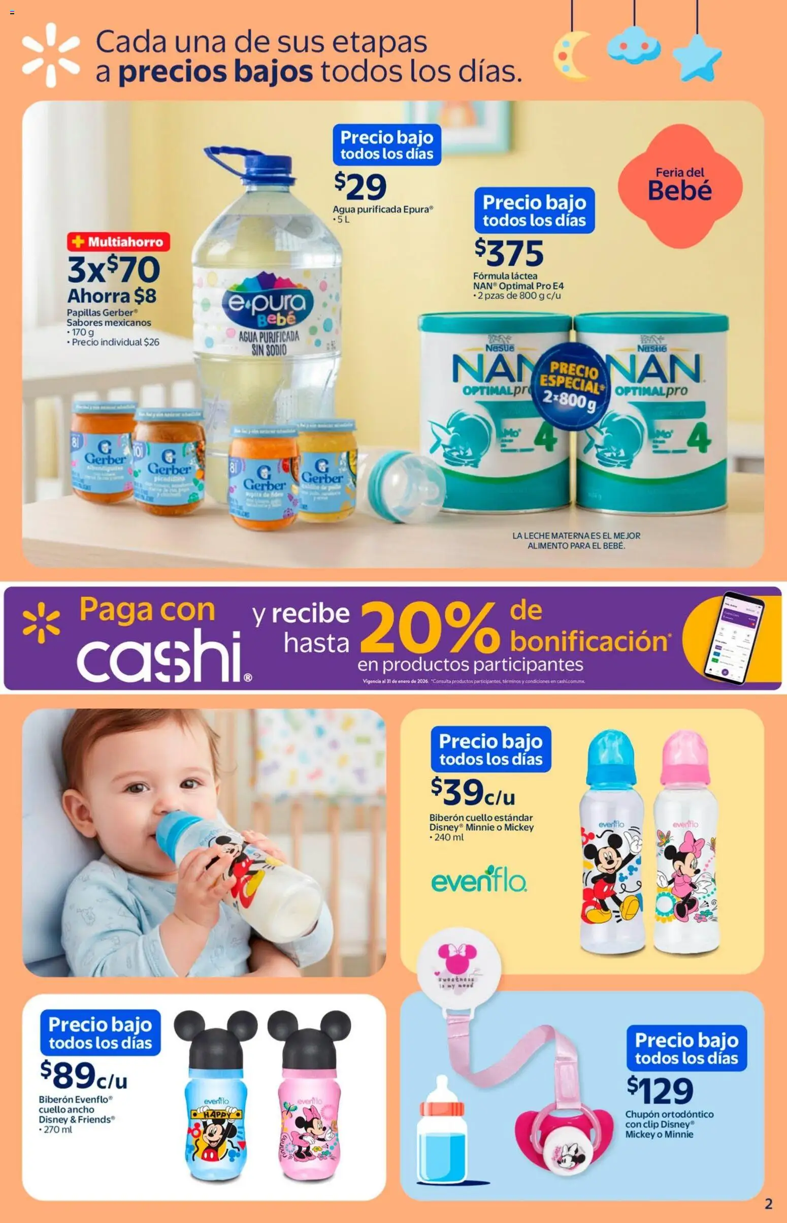 Nuevas ofertas de Walmart válidas en toda la República Mexicana desde el 01.01.2026. ¡Encuentra las mejores ofertas en Walmart folleto Precios bajos ! | Página: 2 | Productos: Biberón, Agua, Leche