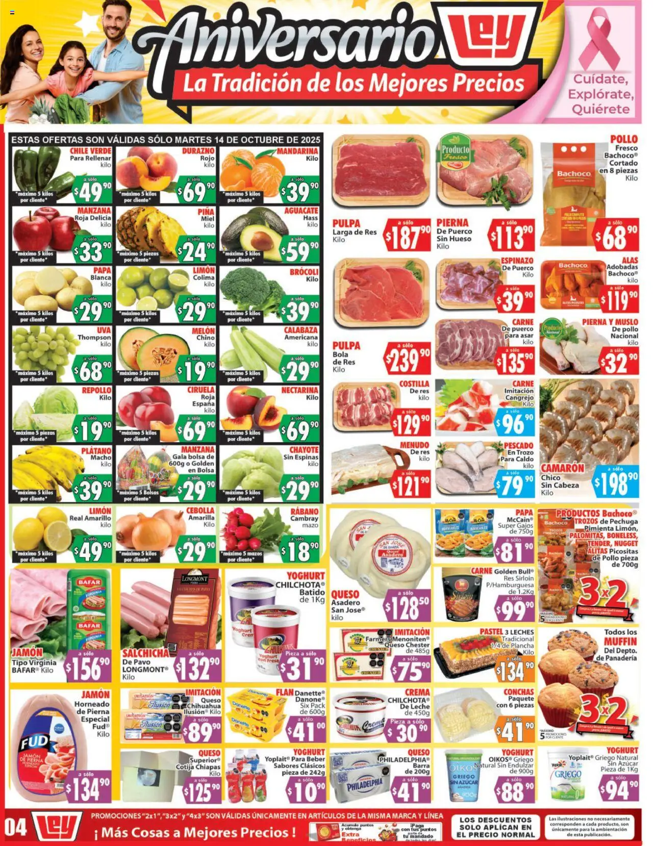 Nuevas ofertas de Casa Ley válidas en toda la República Mexicana desde el 14.10.2025. ¡Encuentra las mejores ofertas en Casa Ley - Folleto Autoservicio! | Página: 1 | Productos: Limón, Queso, Aguacate, Barra