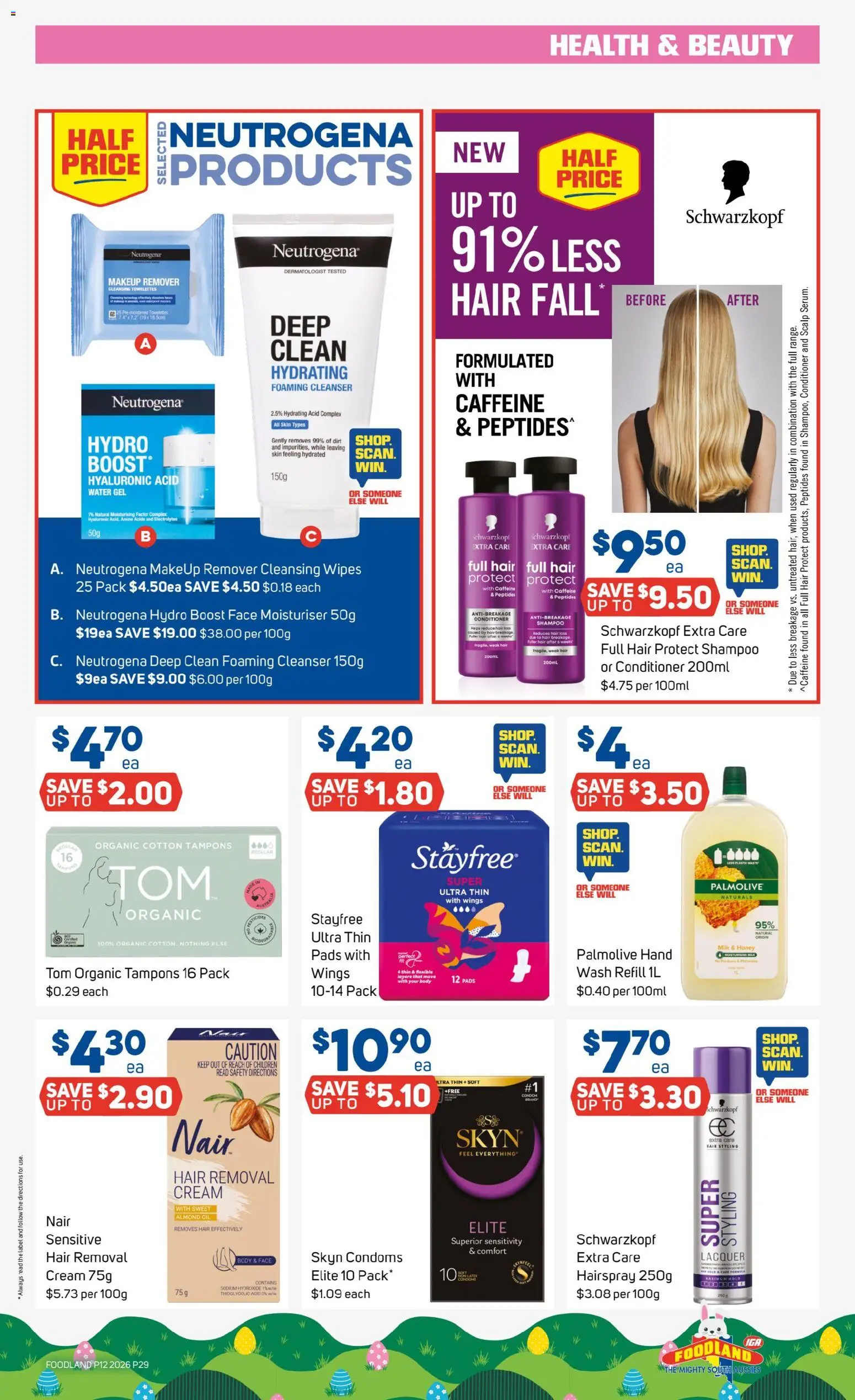 Foodland catalogue - valid from 18.03.2026 | Page: 29 | Products: Shampoo, Moisturiser, Hair removal, Hair loss