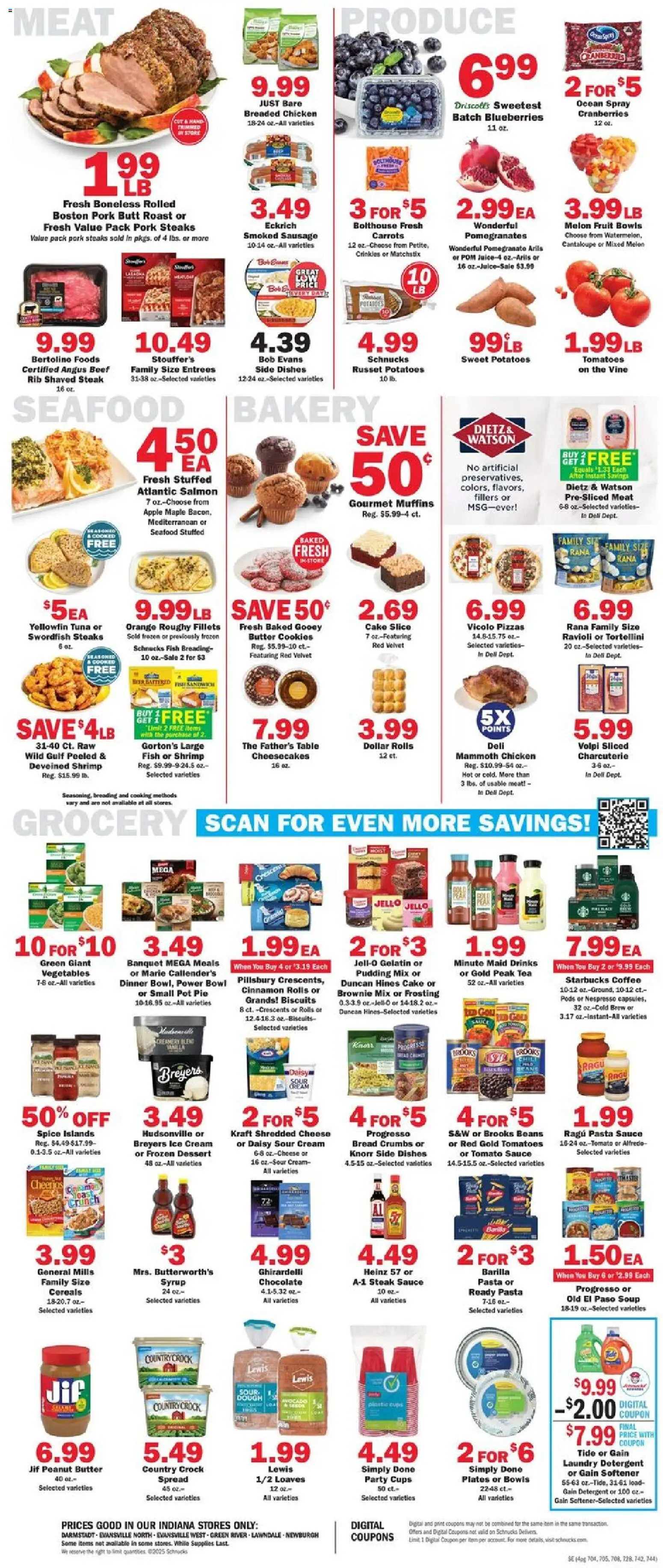 Schnucks Weekly Print Ad - IN - valid from 10.12.2025 | Page: 4 | Products: Table, Cereals, Vegetables, Seafood