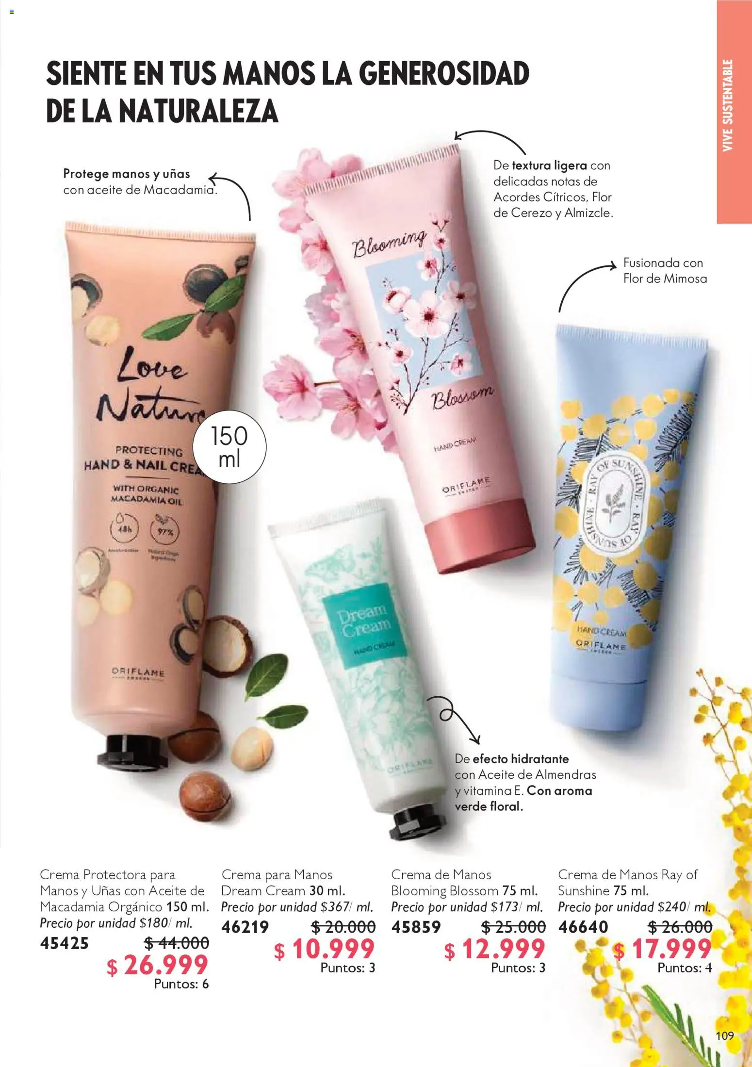 Oriflame revista - valida desde el 15.11.2025 | Página: 109 | Productos: Almendras, Crema, Crema de manos, Aceite