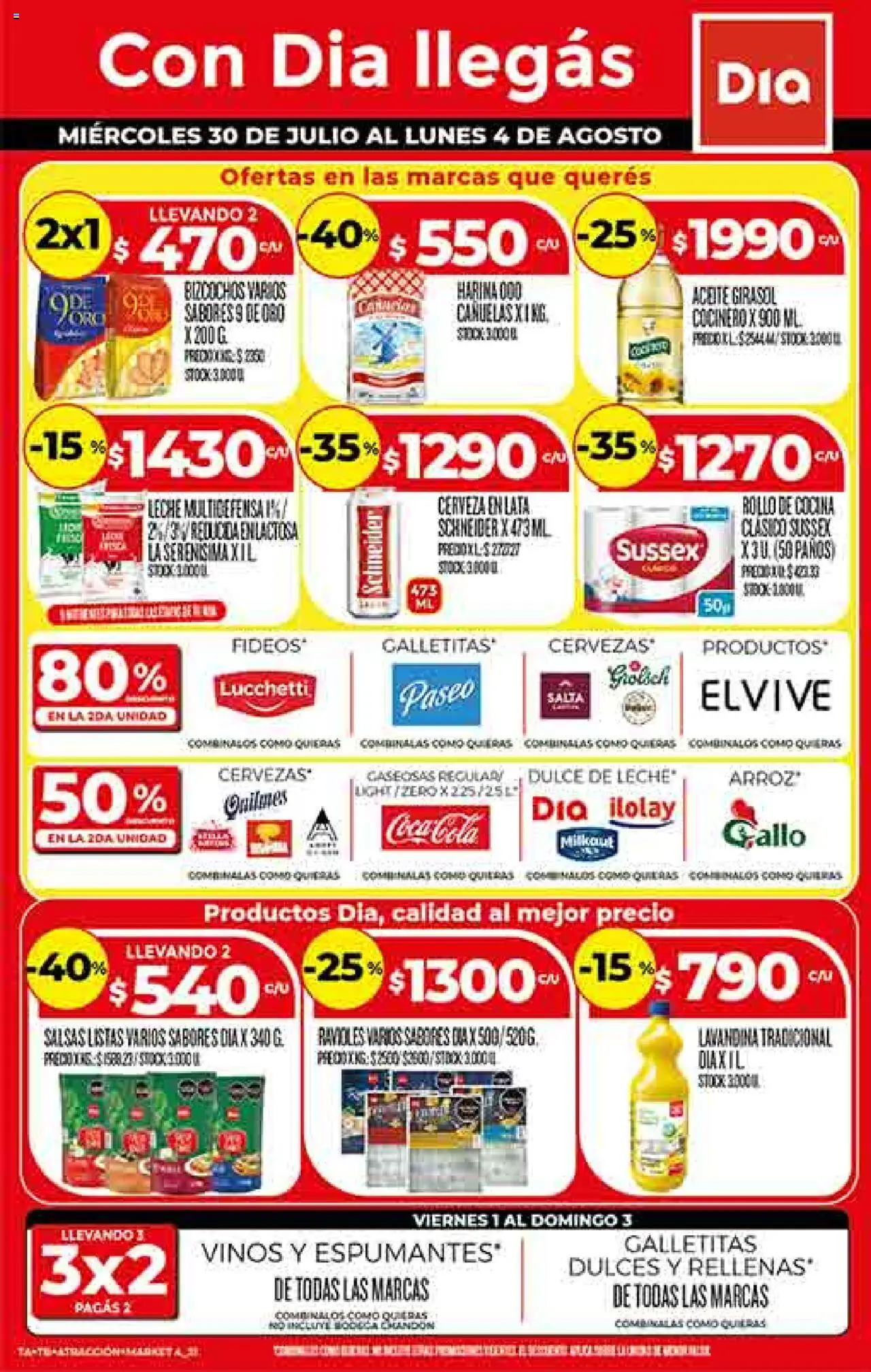 Supermercado DIA Ofertas │ válido desde el 30.07.2025 | Página: 1 | Productos: Harina, Aceite, Cerveza, Bizcochos