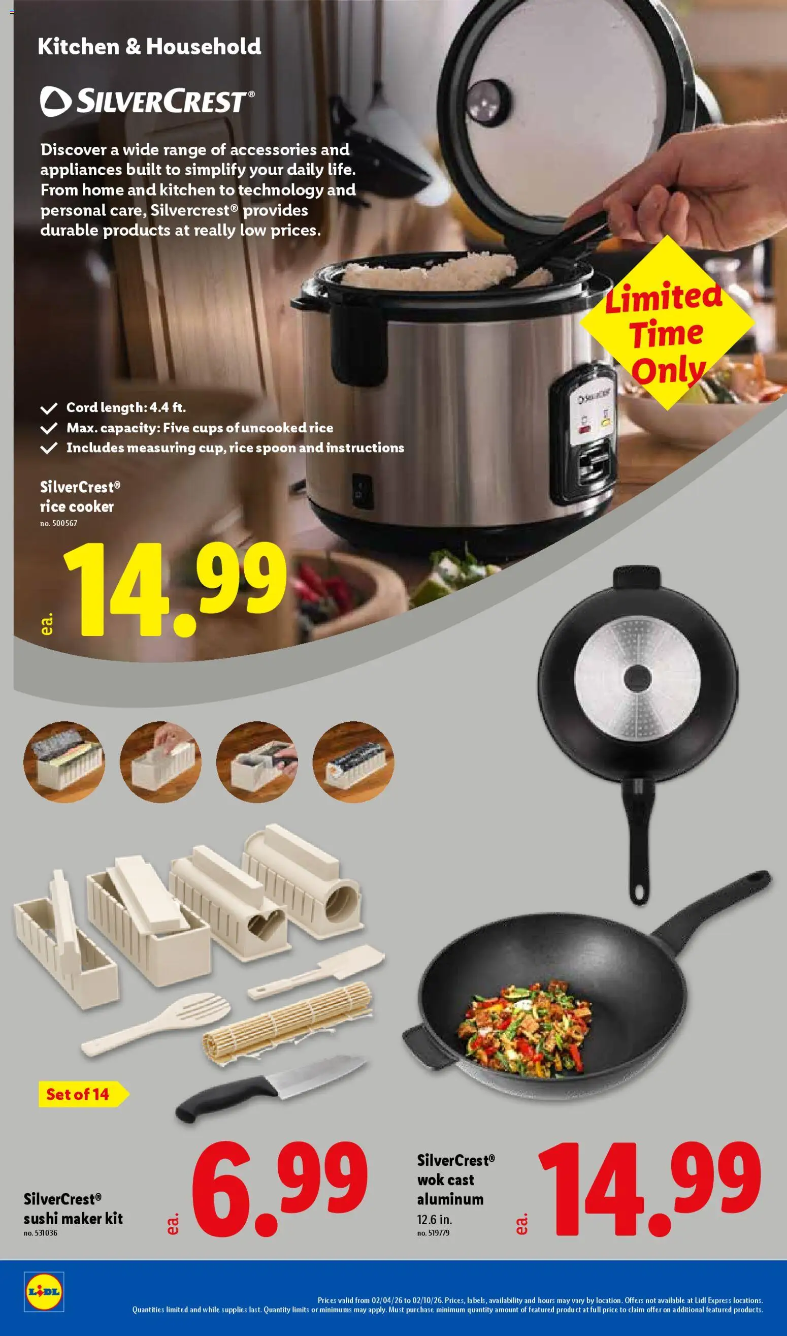 Lidl Weekly Ad - valid from 04.02.2026 | Page: 32 | Products: Cooker, Wok, Rice, Rice Cooker