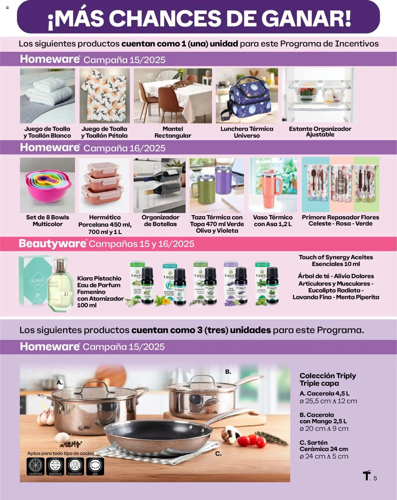 Tupperware - Programa de Incentivos │ válido desde el 15.09.2025 | Página: 5 | Productos: Organizador, Repasador, Mantel, Oliva