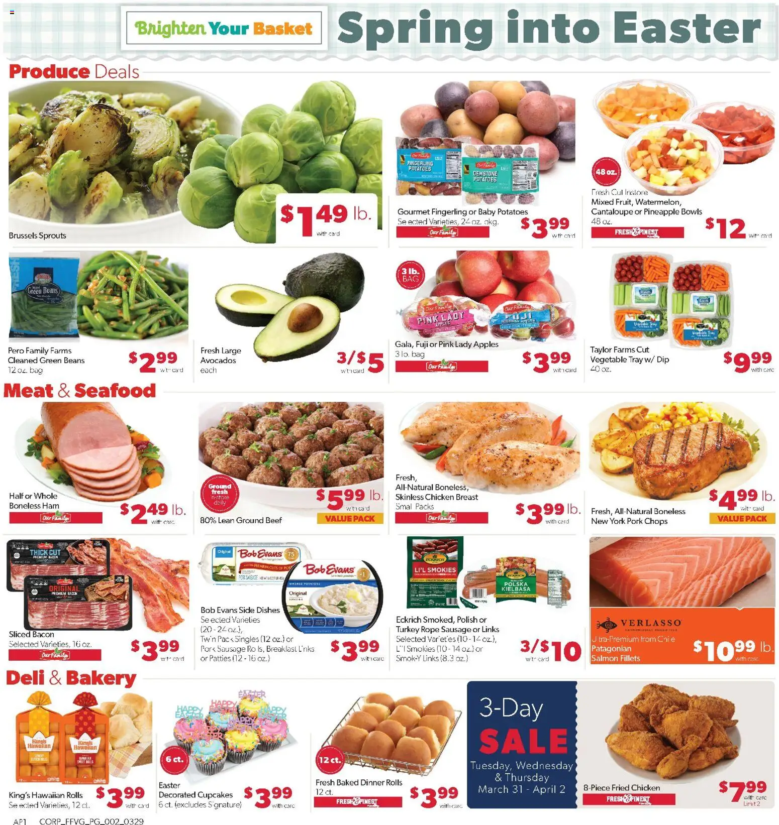 Family Fare Weekly Ad - MI - valid from 29.03.2026 | Page: 6 | Products: Brussels Sprouts, Ham, Pineapple, Potatoes