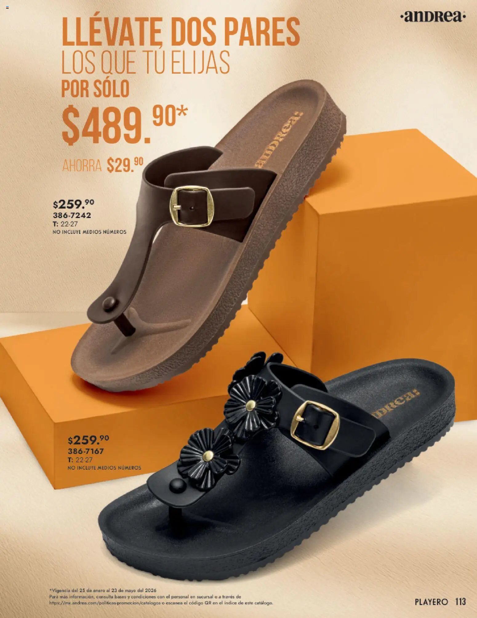 Nuevas ofertas de Andrea válidas en toda la República Mexicana desde el 25.01.2026. ¡Encuentra las mejores ofertas en Andrea catálogo Calzado Dama! | Página: 113