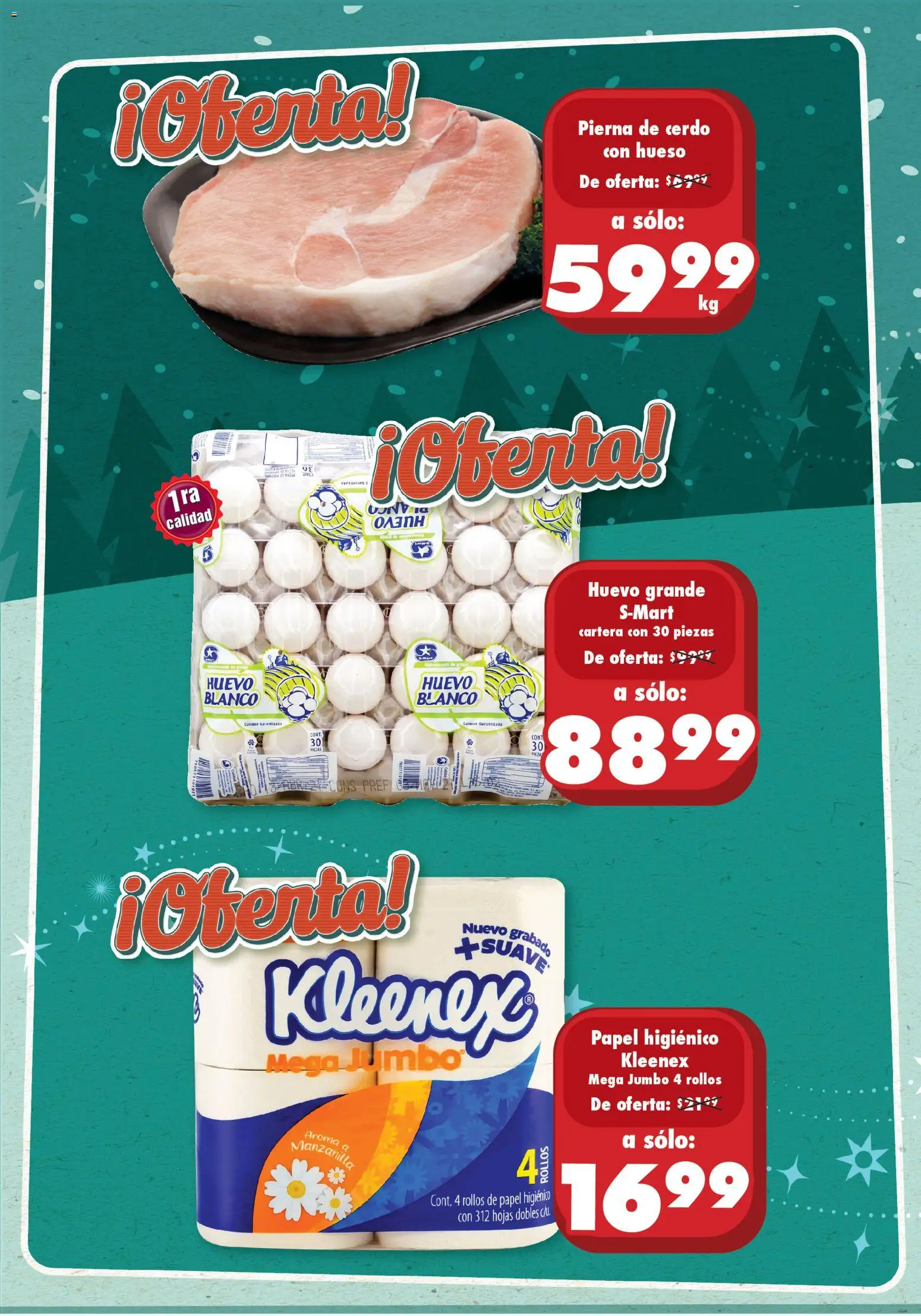 Nuevas ofertas de S-Mart válidas en toda la República Mexicana desde el 11.11.2025. ¡Encuentra las mejores ofertas en S-Mart folleto Ofertas de Feria Monterrey! | Página: 1 | Productos: Huevo, Cerdo, Papel higiénico
