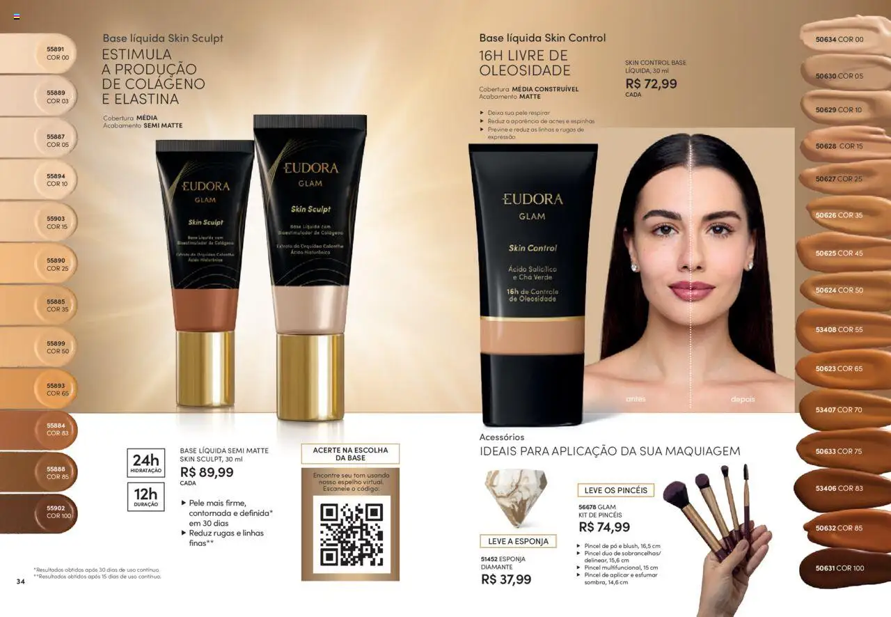 Eudora Folheto - válido de 06.08.2025 | Página: 18 | Produtos: Maquiagem, Esponja, Espelho, Chá