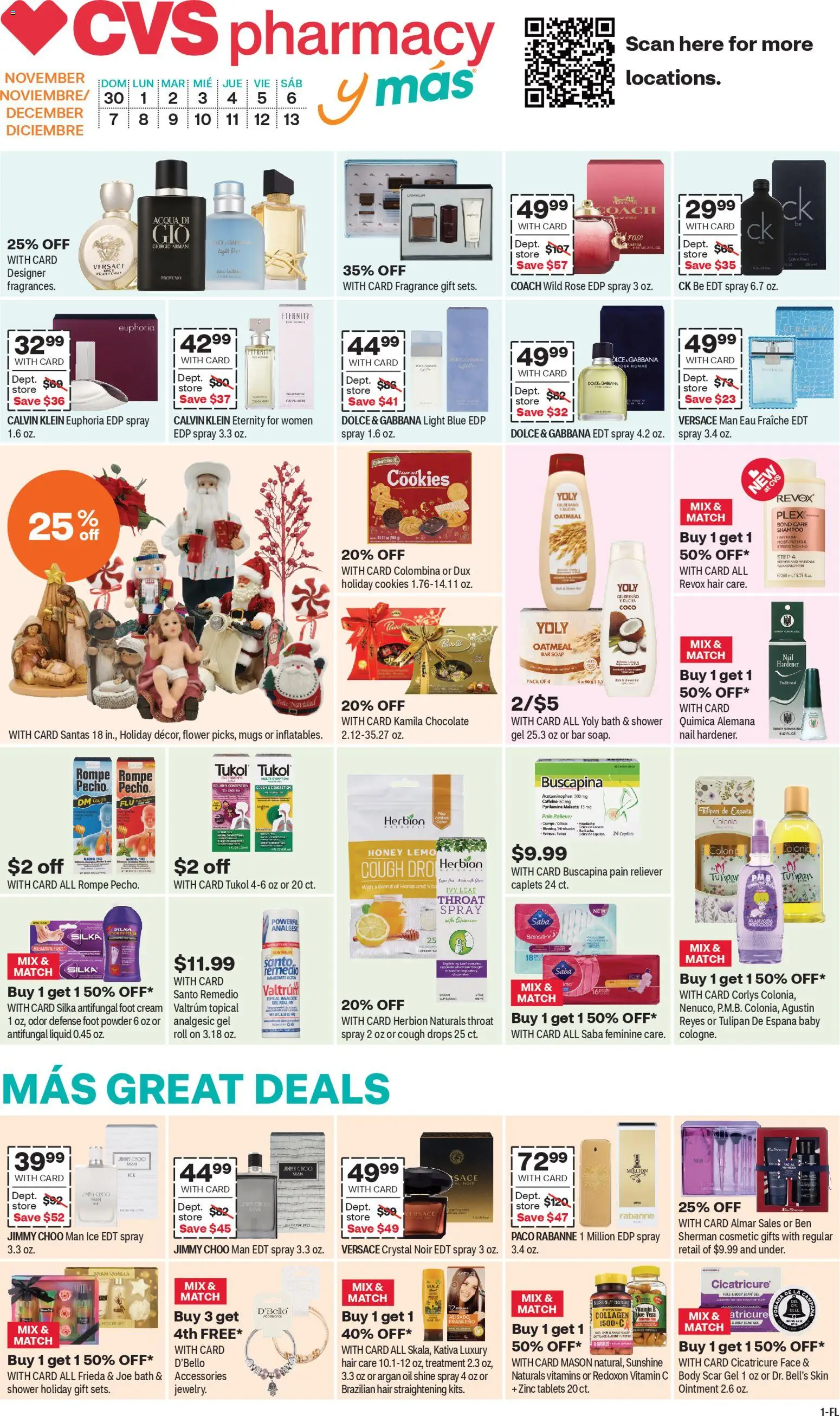 CVS Pharmacy y más - FL - valid from 30.11.2025 | Page: 1 | Products: Vitamin, Shower, Chocolate, Cream